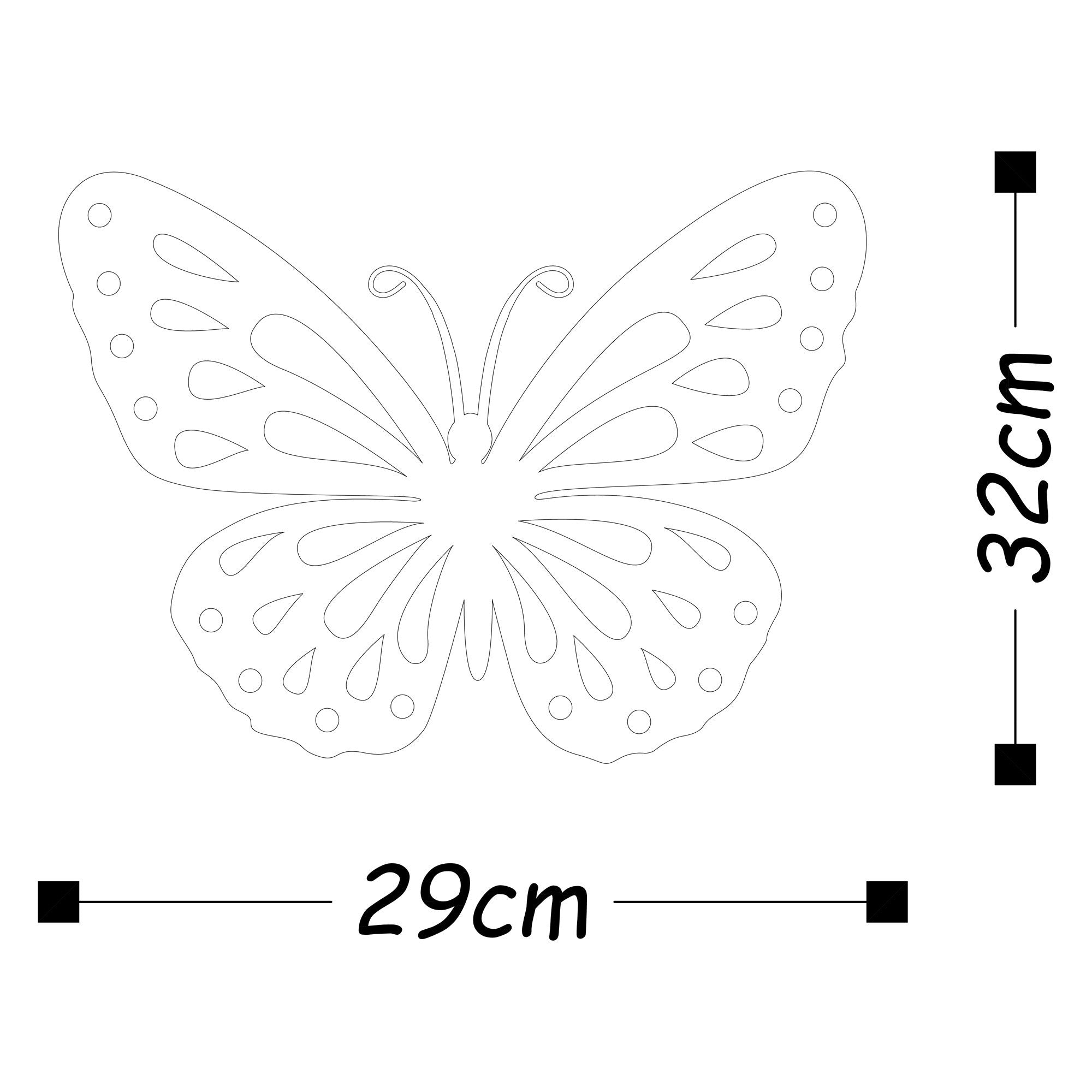 Acessório de parede decorativo de metal – 32 x 29 cm – pintado à mão