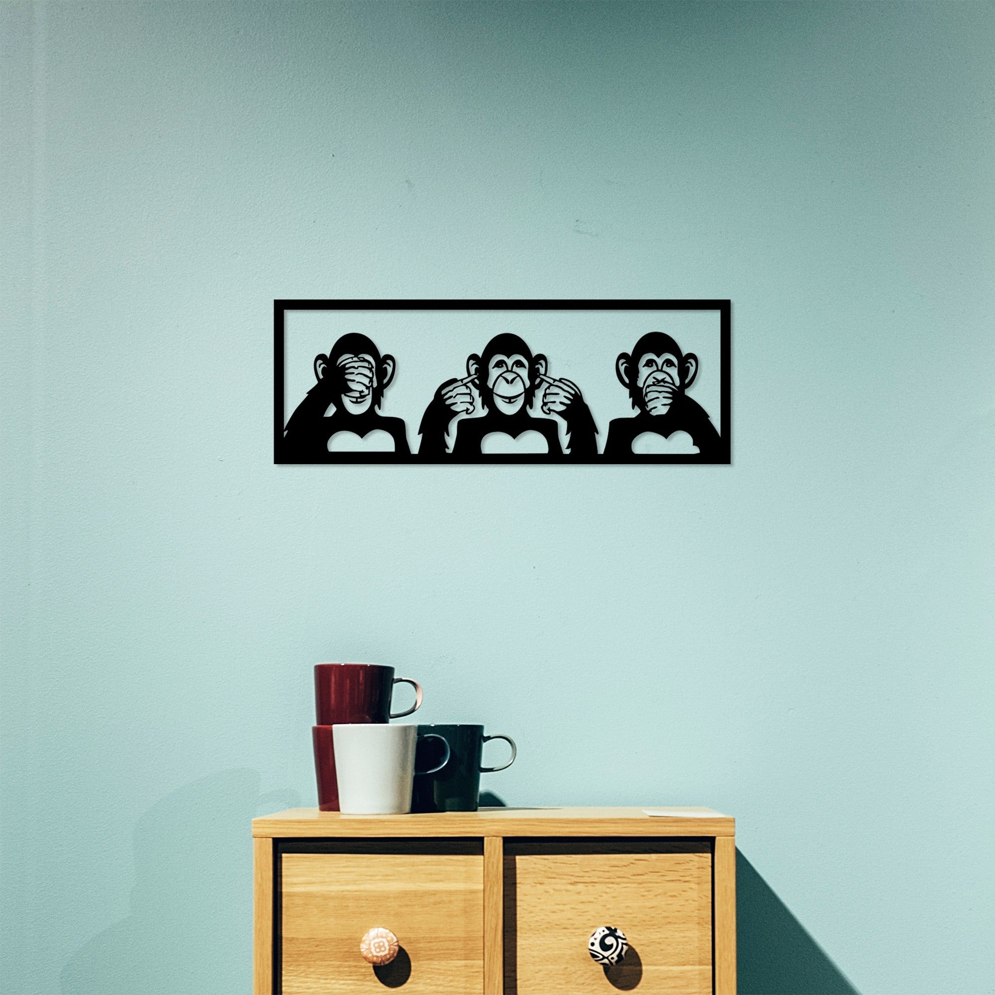 Acessório de parede decorativo de metal preto elegante, 50 x 18 cm | 100% metal, 1,5 mm de espessura | Fácil montagem na parede, perfeito para decoração moderna de casa