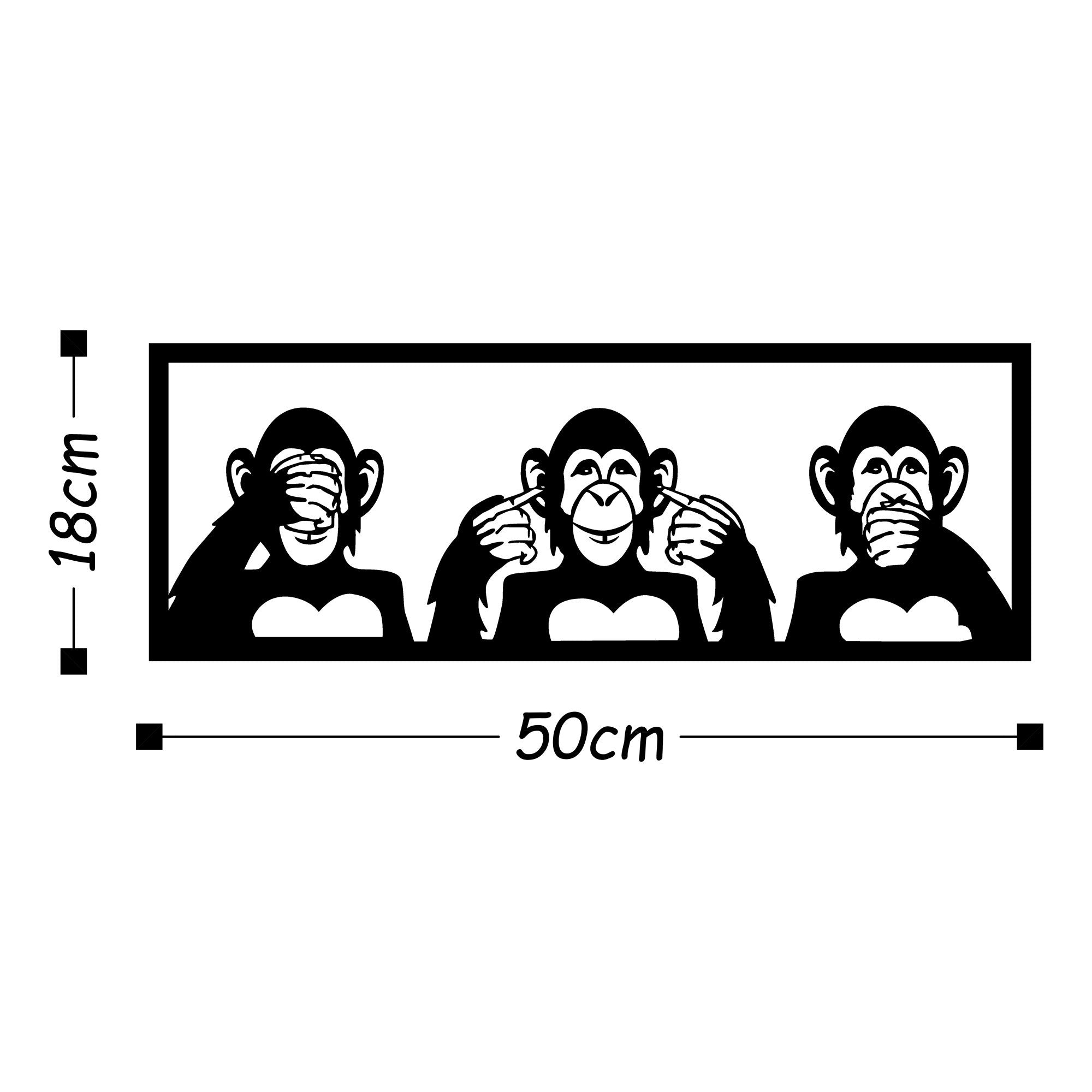Acessório de parede decorativo de metal preto elegante, 50 x 18 cm | 100% metal, 1,5 mm de espessura | Fácil montagem na parede, perfeito para decoração moderna de casa