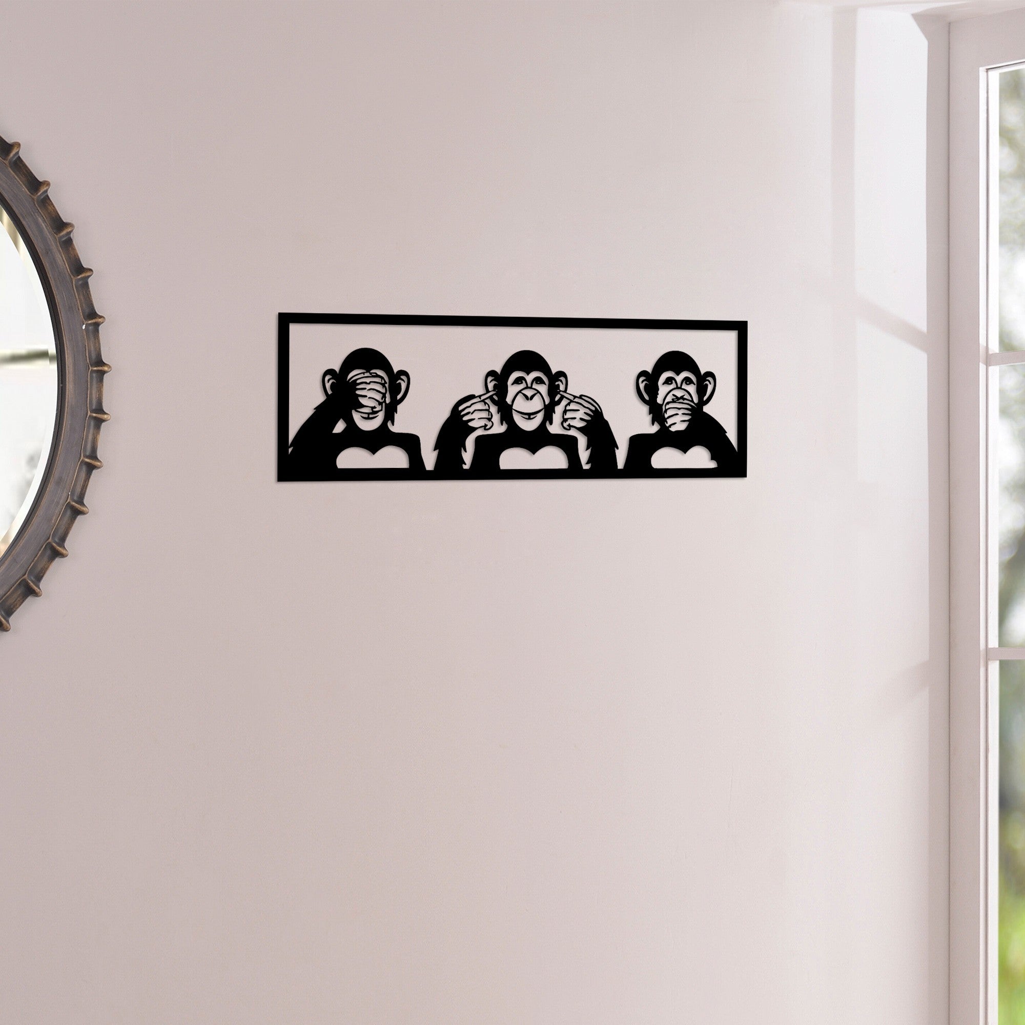 Acessório de parede decorativo de metal preto elegante, 50 x 18 cm | 100% metal, 1,5 mm de espessura | Fácil montagem na parede, perfeito para decoração moderna de casa