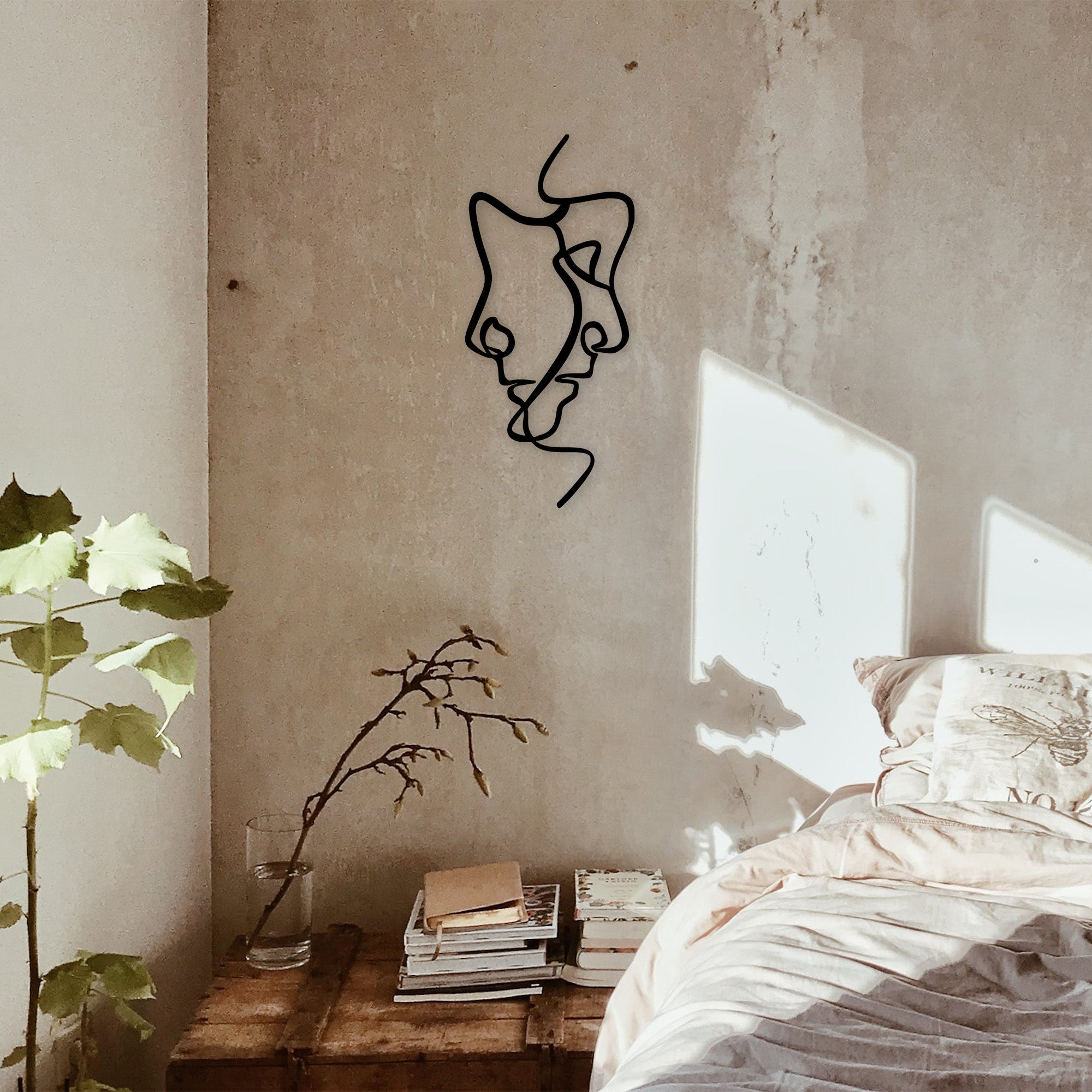 Acessório de parede decorativo de metal preto elegante, 40 x 73 cm | 100% metal, 1,5 mm de espessura | Fácil montagem na parede para decoração moderna de casa