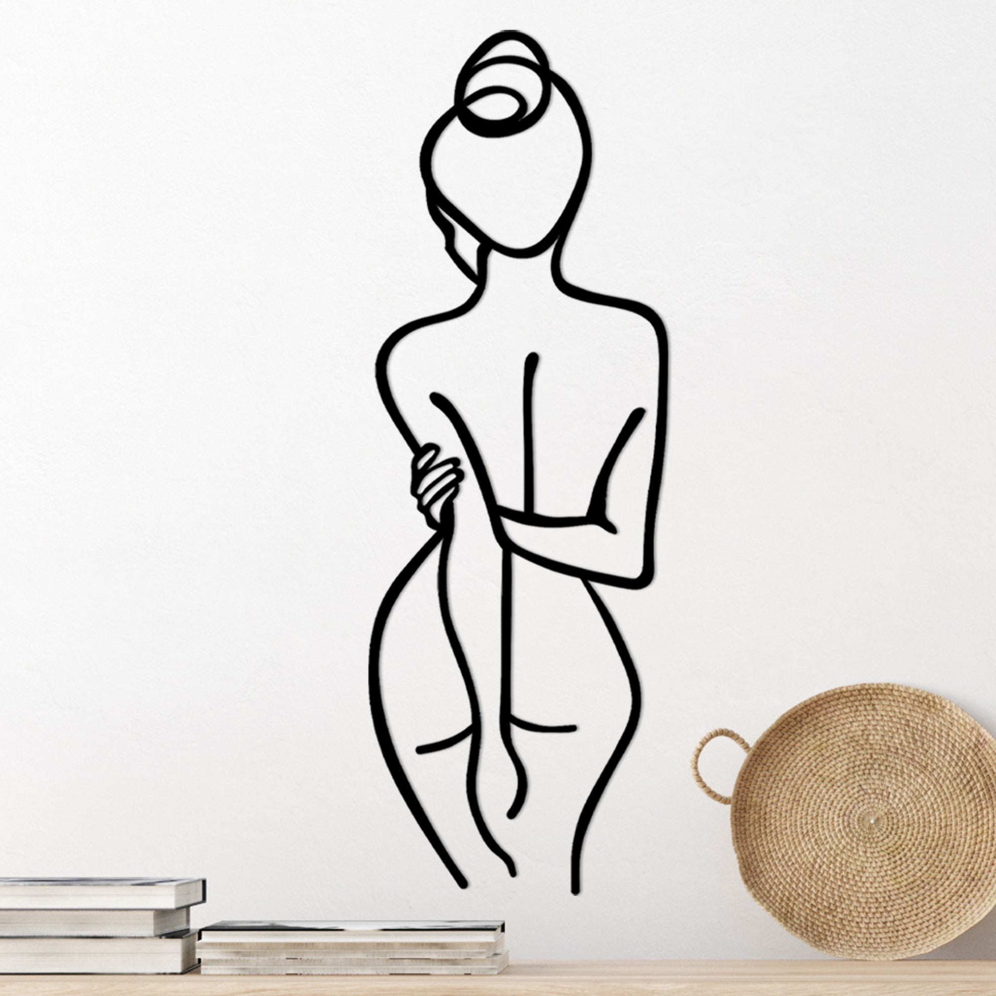 Acessório Decorativo de Parede – 72 x 0,15 x 26 cm – Preto – 100% Metal