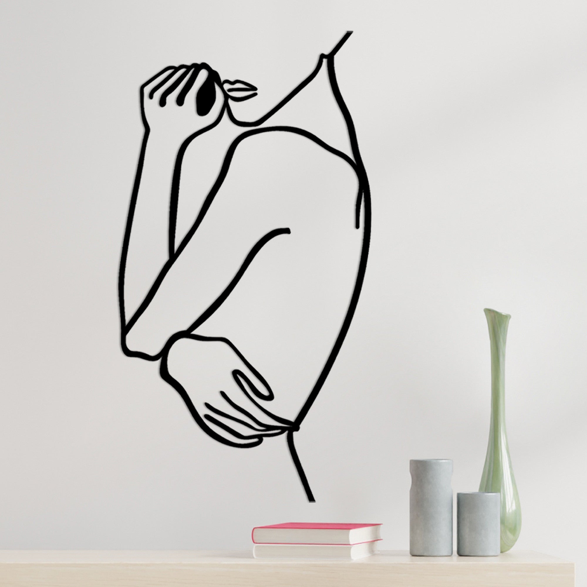 Acessório decorativo de parede – 70 x 0,15 x 38 cm – Preto – Metal
