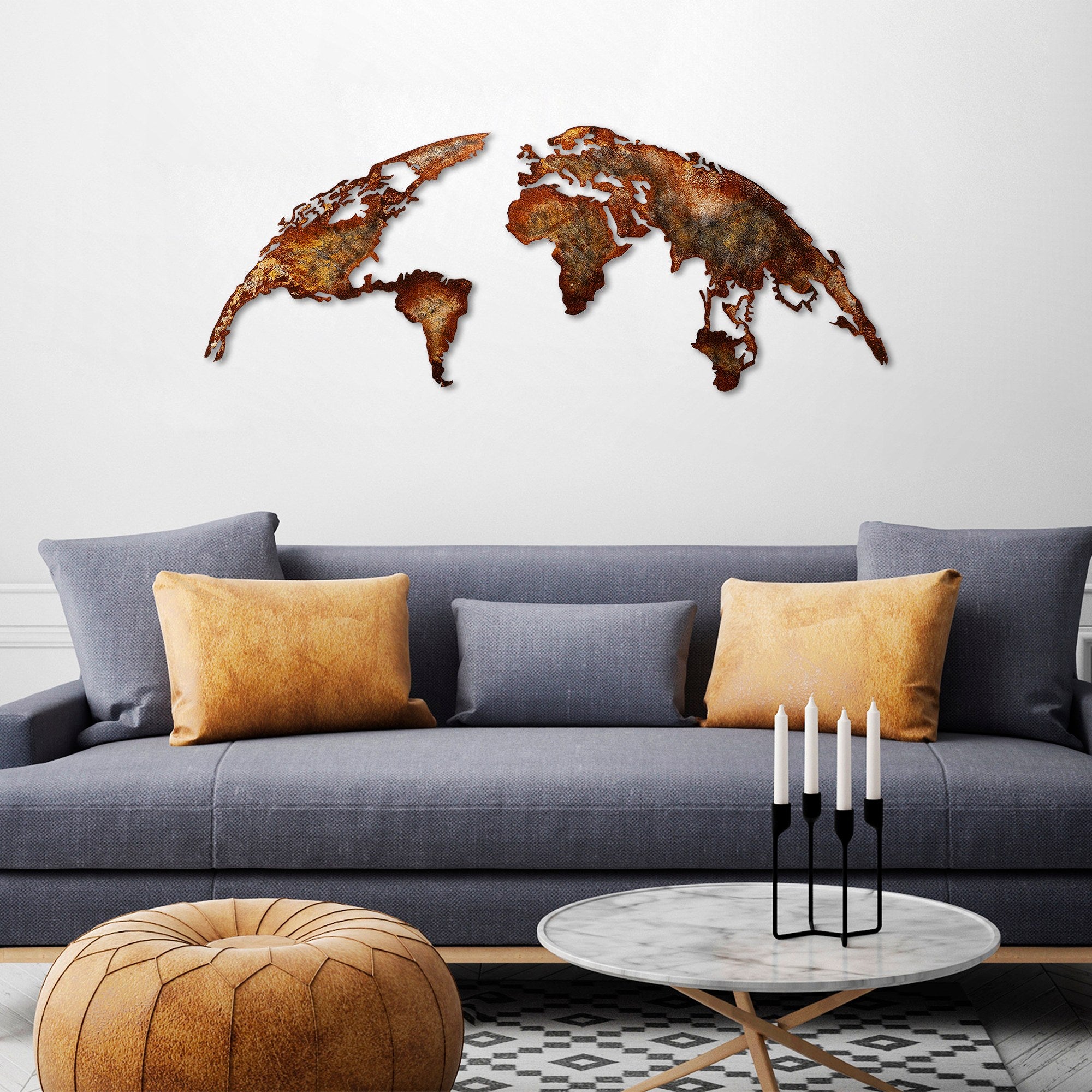 Acessório decorativo de parede – 150 cm x 59 cm – metal – 100% metal