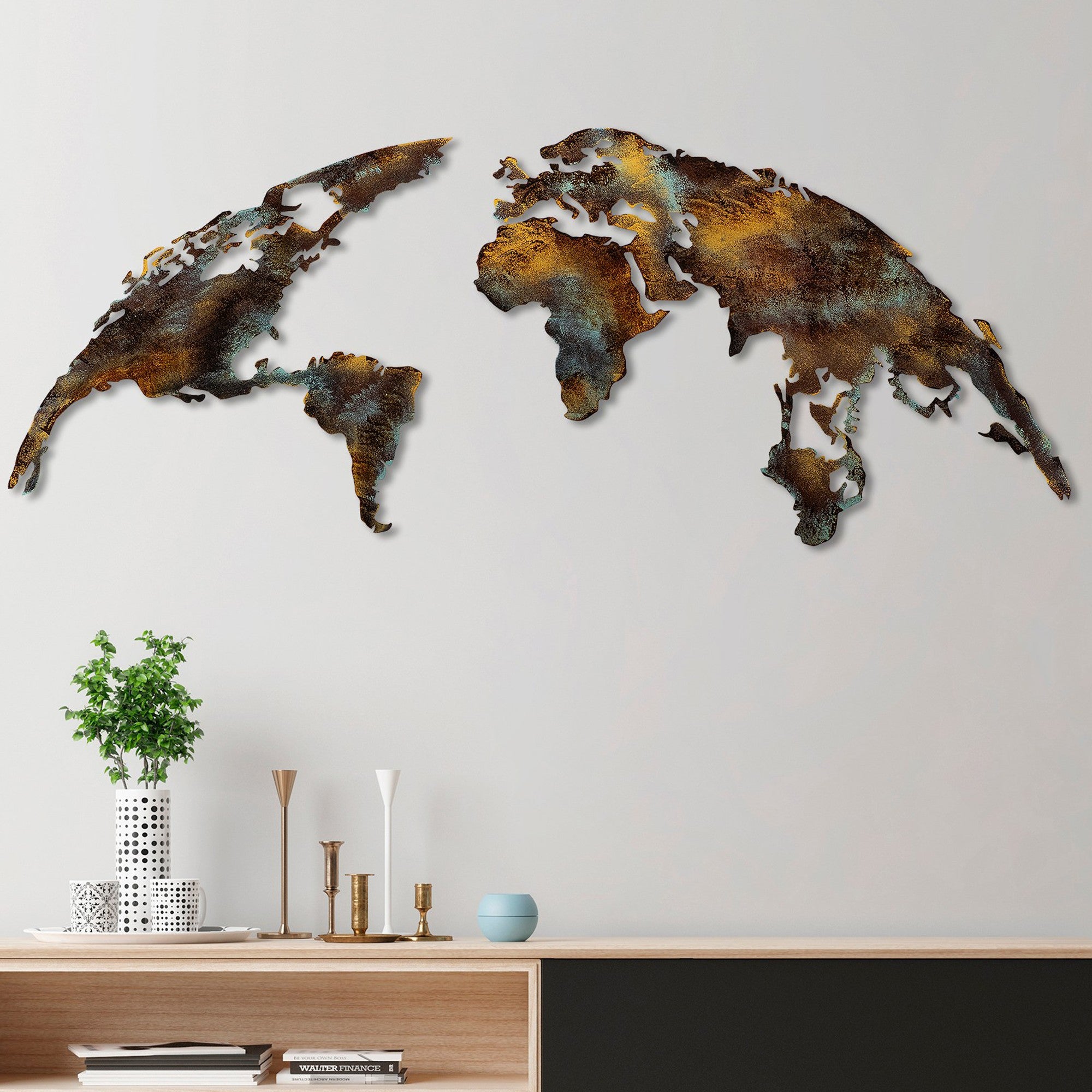 Acessório de parede decorativo – 150 cm x 59 cm – metal