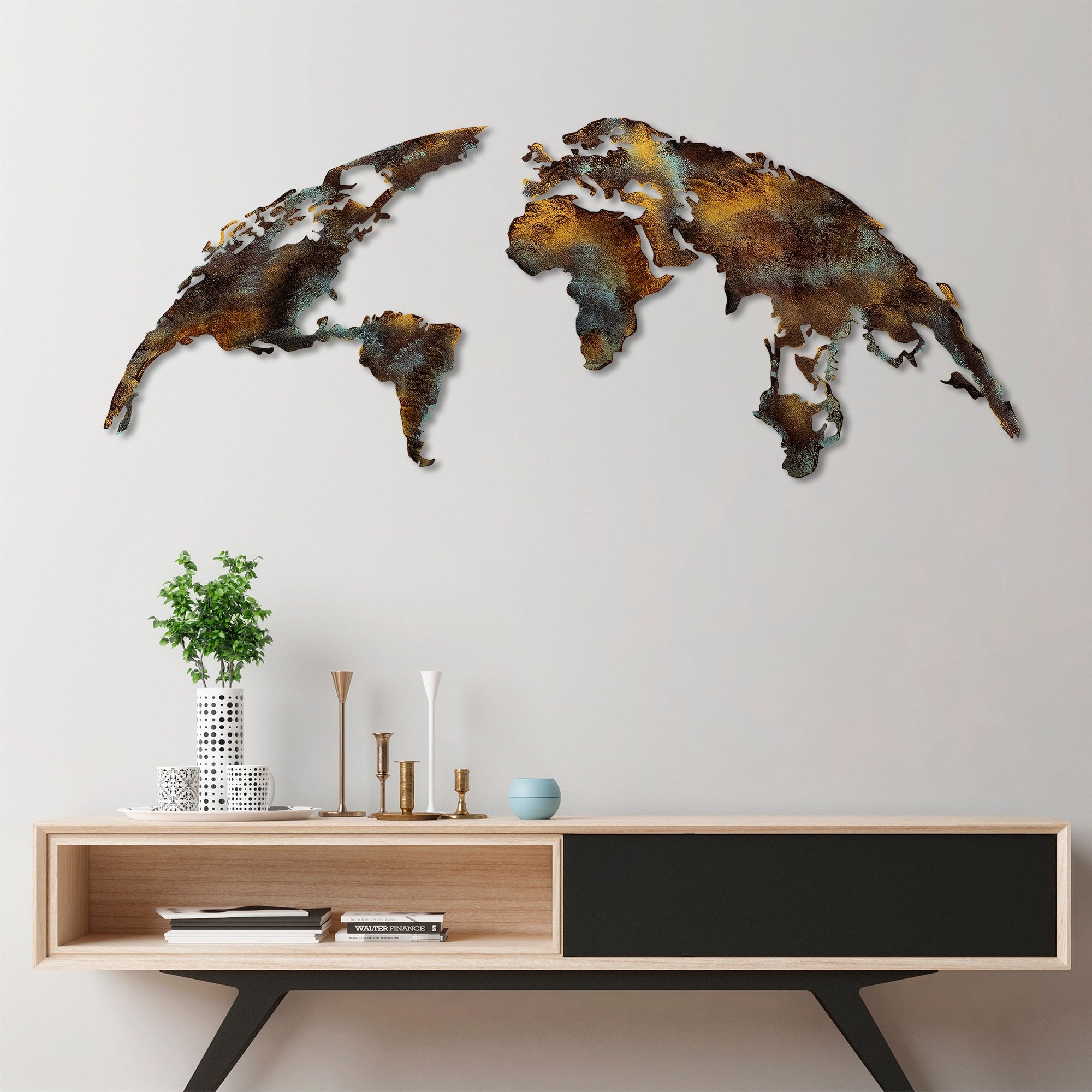 Acessório de parede decorativo – 150 cm x 59 cm – metal