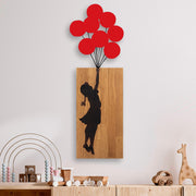 Acessório decorativo de parede – 70 x 62 cm – Nogueira e Preto – Madeira e metal