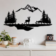 Acessório de parede decorativo – 38 x 11 cm e 70 x 38 cm – Preto – Metal