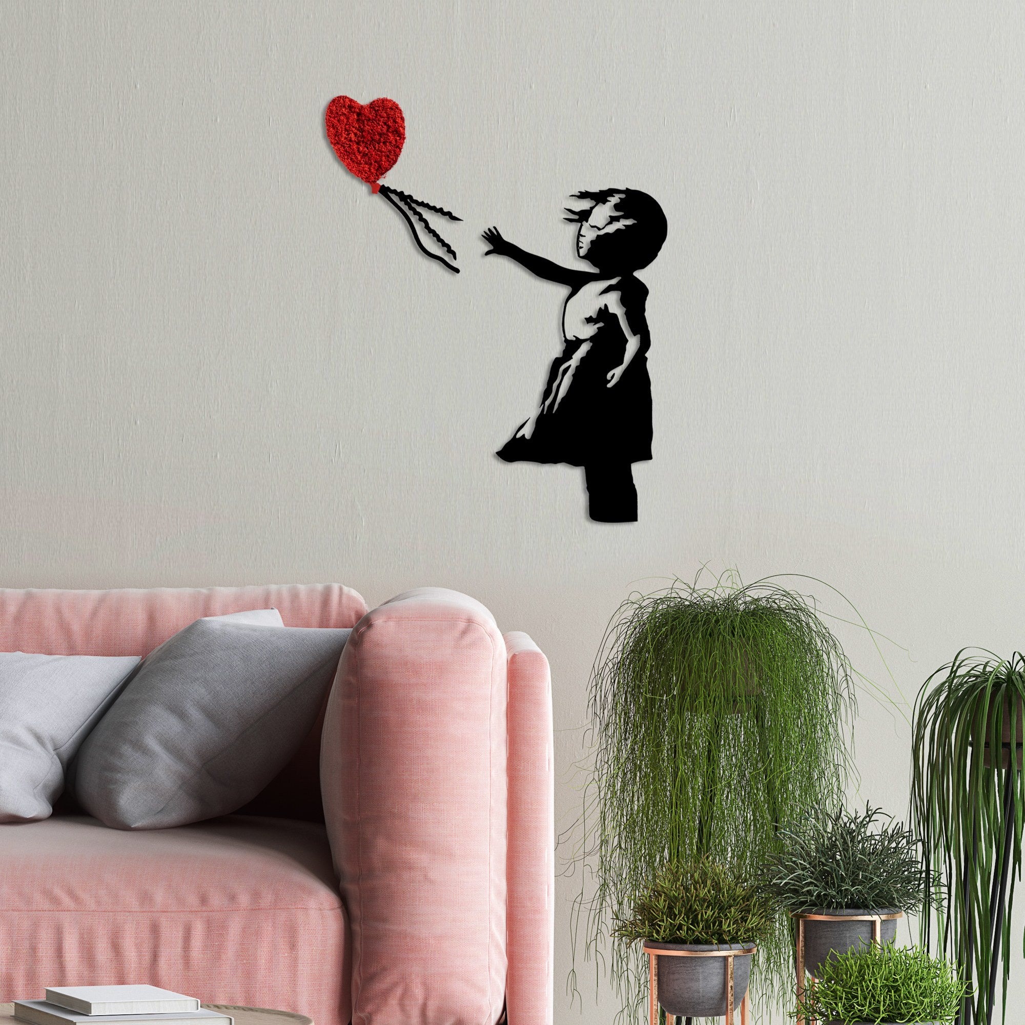 Acessório decorativo de parede – 105 x 85 cm – vermelho e preto – 100% metal