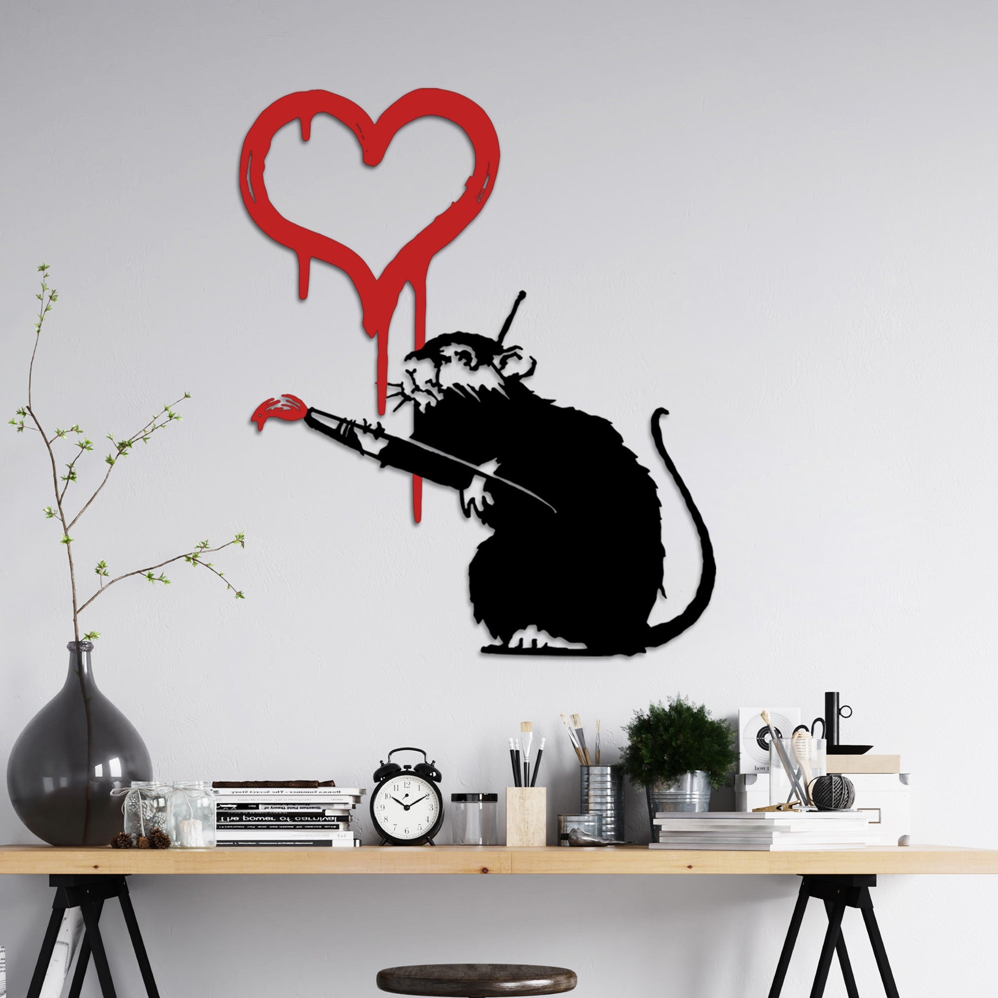 Acessório decorativo de parede – 60 x 70 cm – Branco – Metal