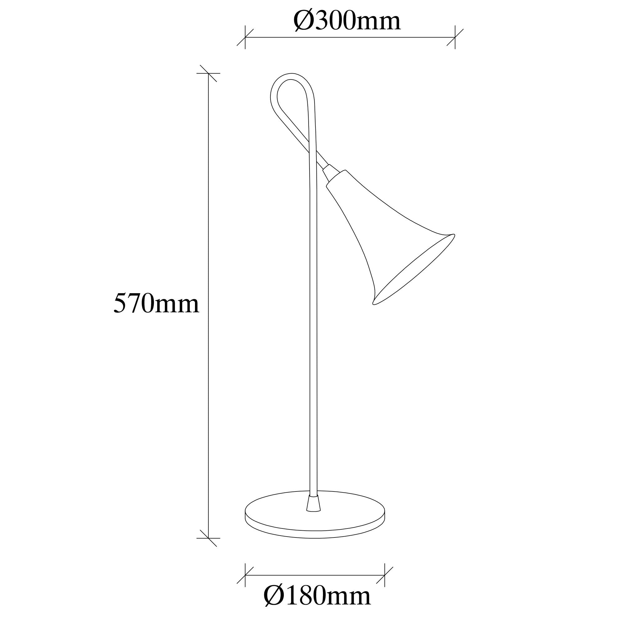 Candeeiro de Mesa Elegante Dourada, 57 cm de Altura, Corpo de Ferro, Soquete E27, 40 W Máx., Cabo de 200 cm com Interruptor Liga/Desliga | Design Escandinavo Moderno para Decoração de Casa