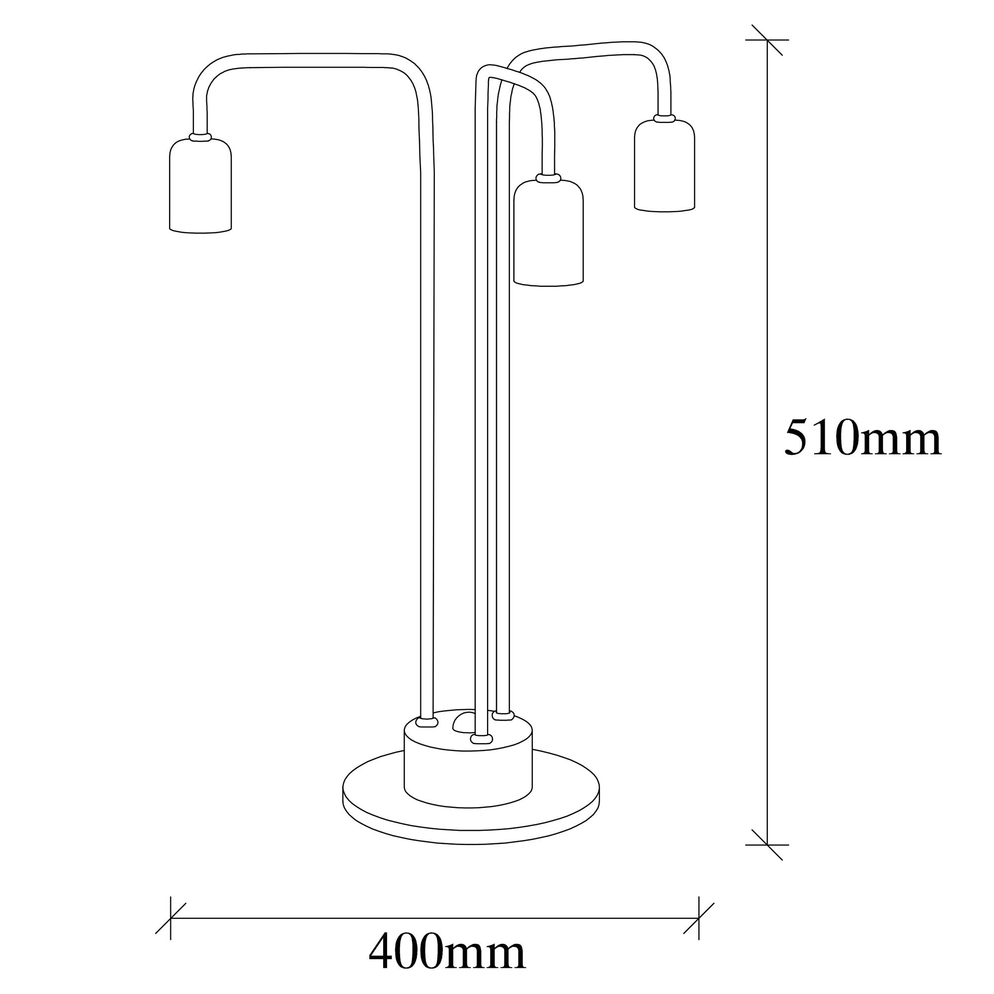 Candeeiro de Mesa Preta Moderna, Corpo de Metal, 51 cm de Altura, Abajur 40 x 40 cm, Soquete E27, Cabo de 250 cm | Design Industrial Elegante para Casa e Escritório