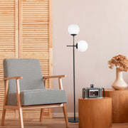 Candeeiro de Pé – 174 cm – Preto – Metal e vidro