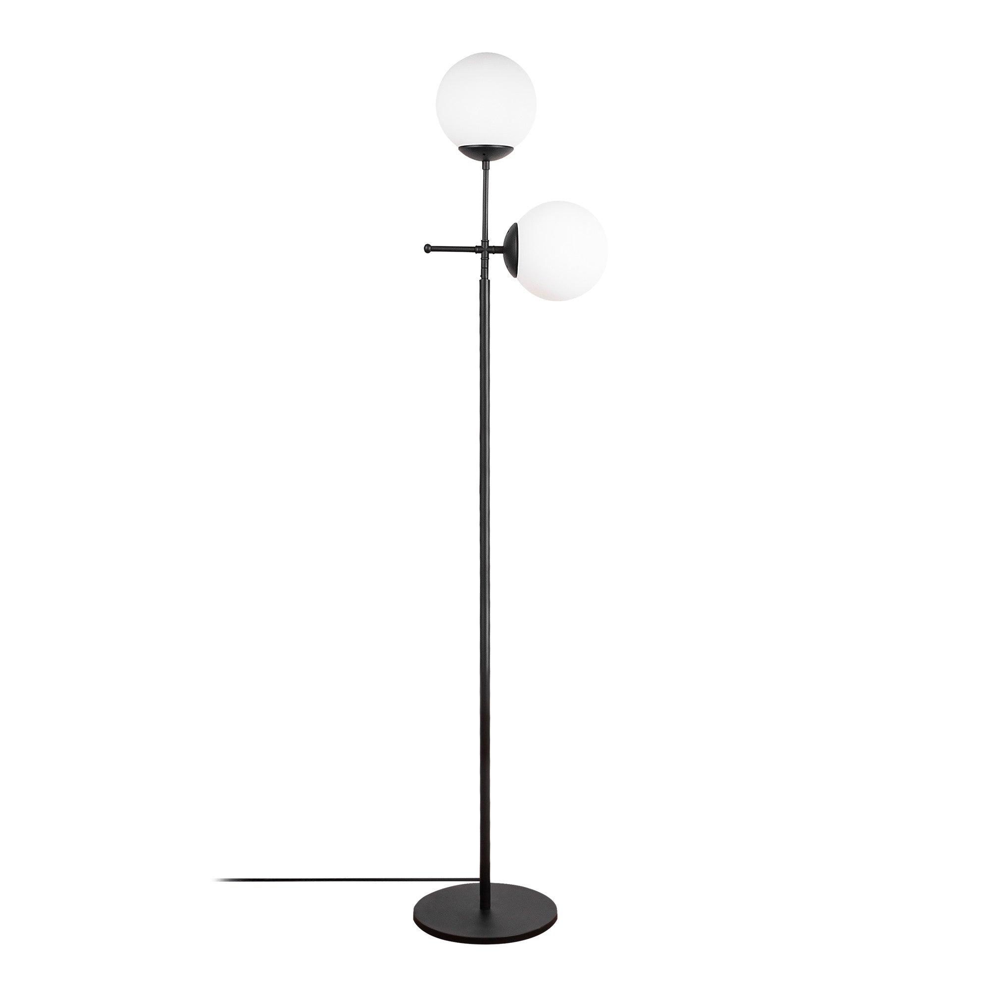 Candeeiro de Pé – 174 cm – Preto – Metal e vidro