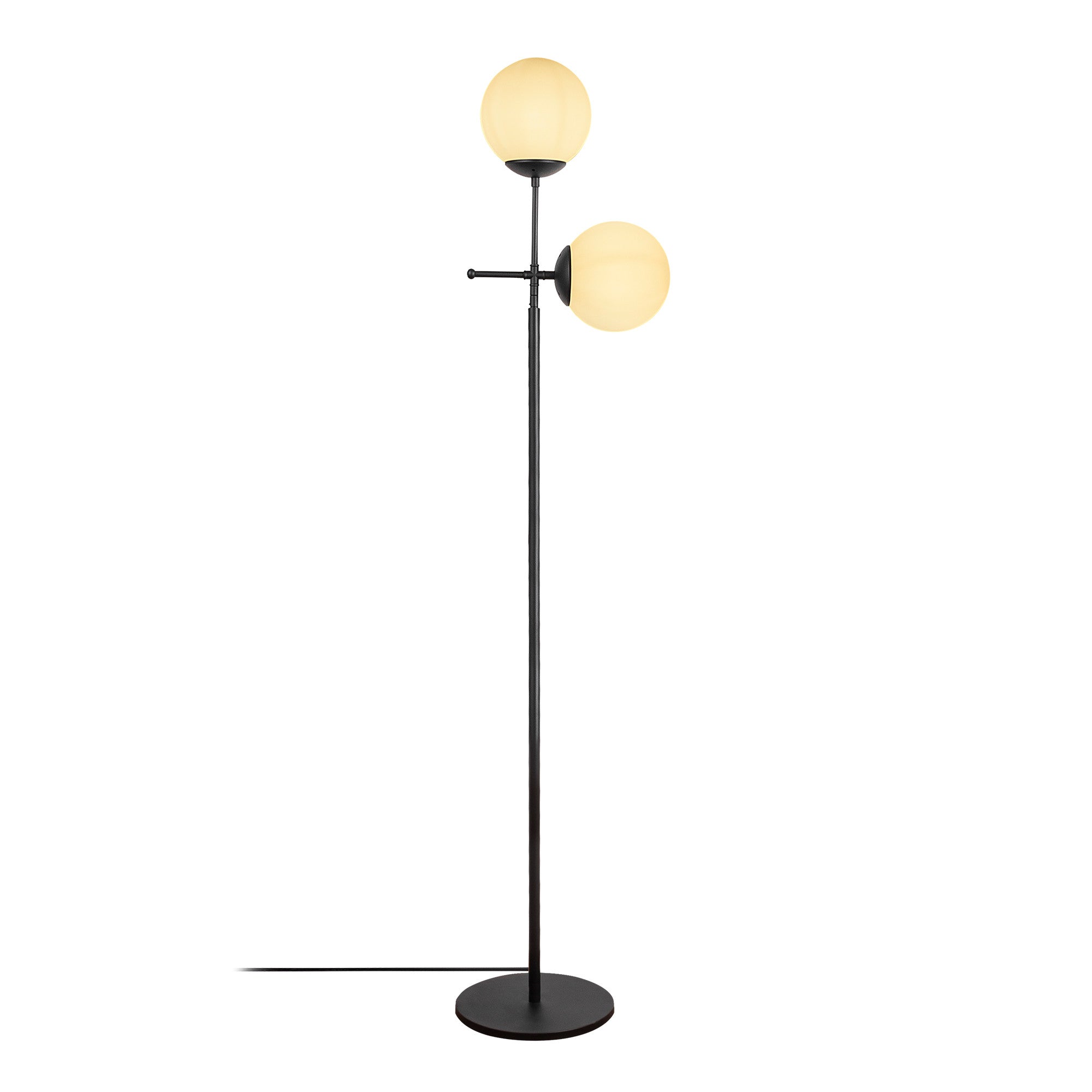 Candeeiro de Pé – 174 cm – Preto – Metal e vidro