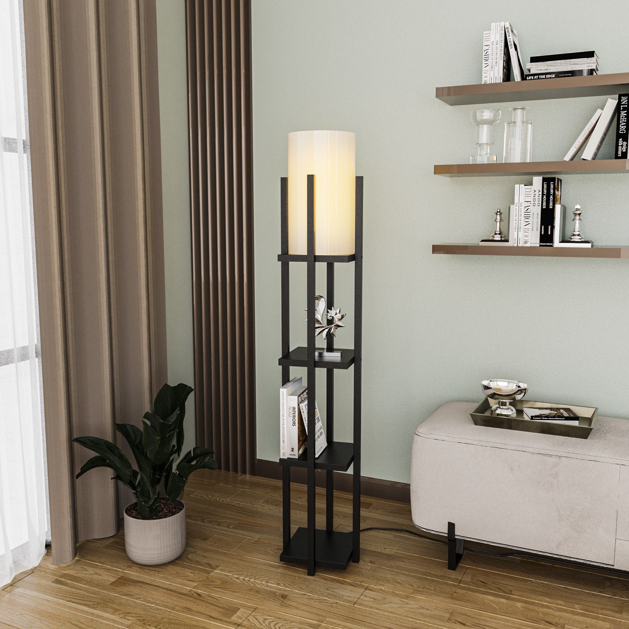 Candeeiro de Pé – 130 cm altura – preto – metal