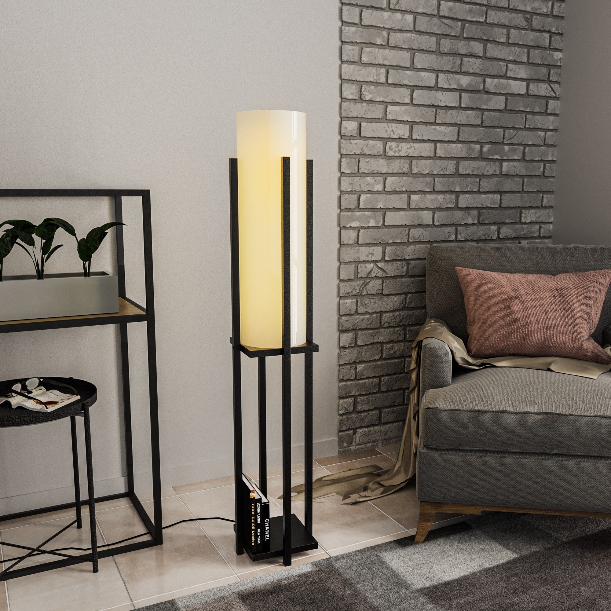 Candeeiro de Pé – 130 cm – preto – metal