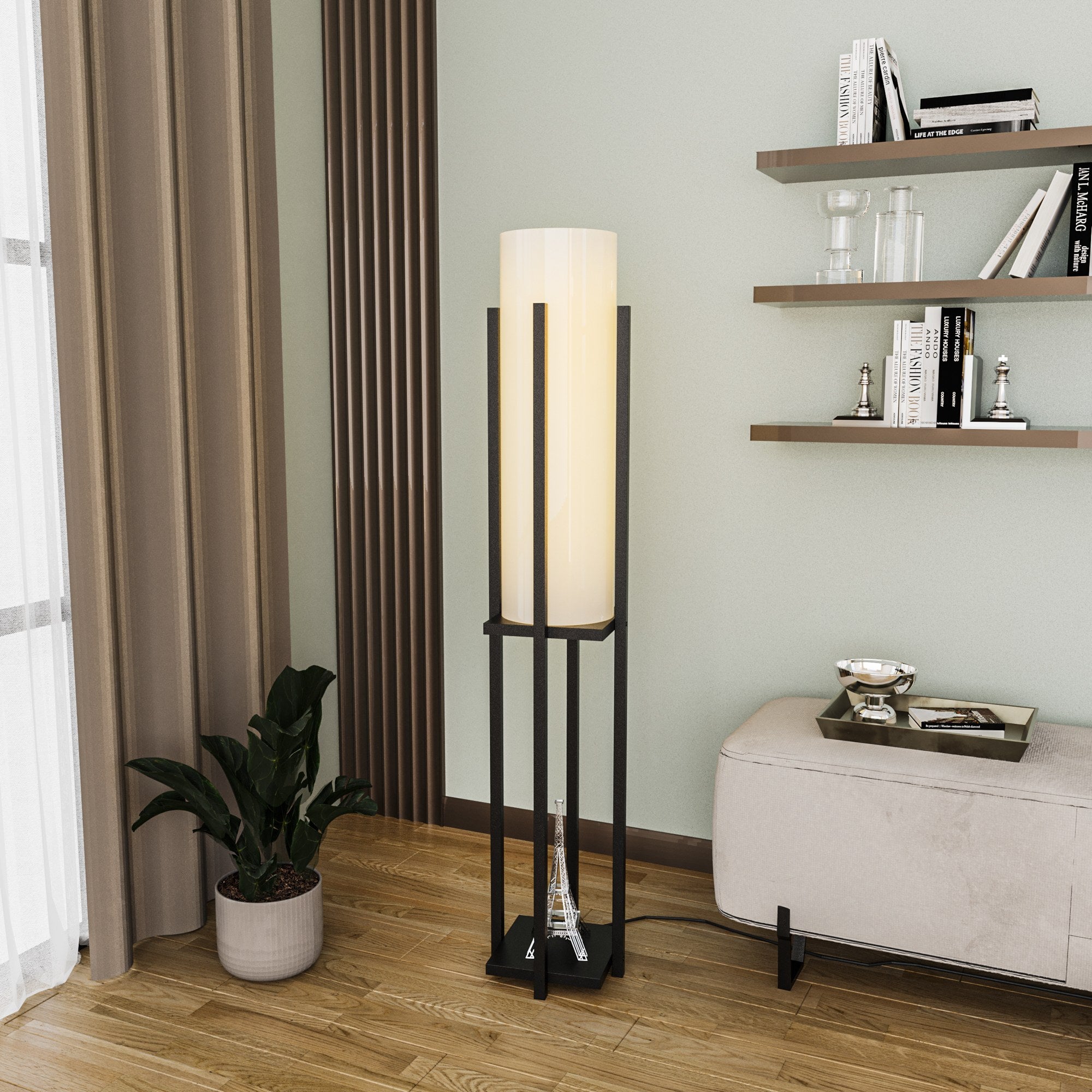 Candeeiro de Pé – 130 cm – preto – metal