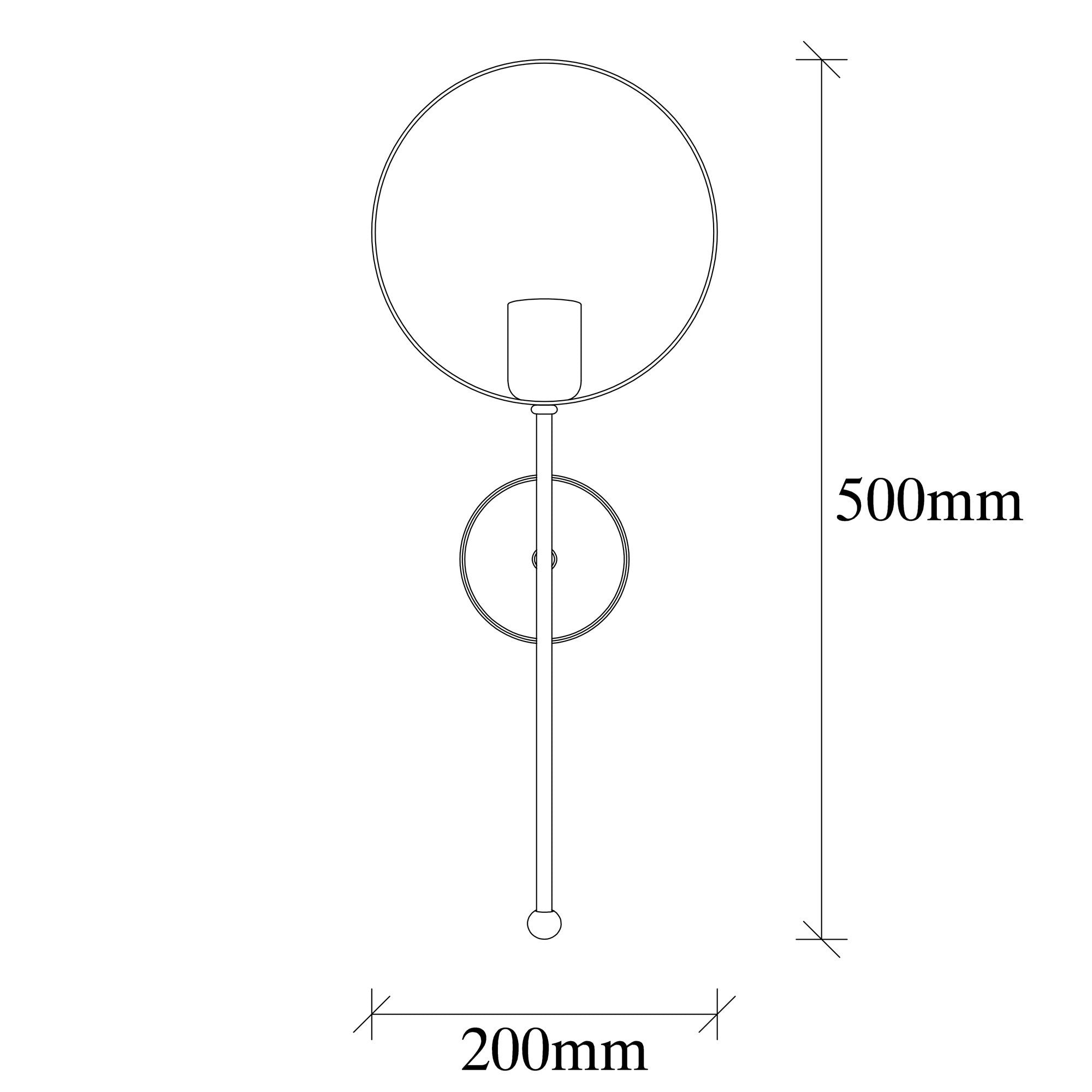Candeeiro de Parede Moderna, Dourada e Preta, 50 cm de Altura | Corpo em Ferro, Soquete E27, IP20 | Iluminação Elegante para Casa e Escritório, Design Exclusivo, 20 x 13 cm