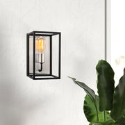 Candeeiro de Parede Moderna, Corpo em Metal, Níquel e Preto, 17 x 19 cm, Altura: 28 cm, E27 máx. 40 W, IP20 | Iluminação Elegante para Espaços Contemporâneos