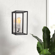 Candeeiro de Parede moderna, níquel e preta, 17 x 19 cm, altura: 32 cm | Soquete E27, máx. 40 W | Corpo de metal elegante, inclui instruções de instalação, classificação IP20