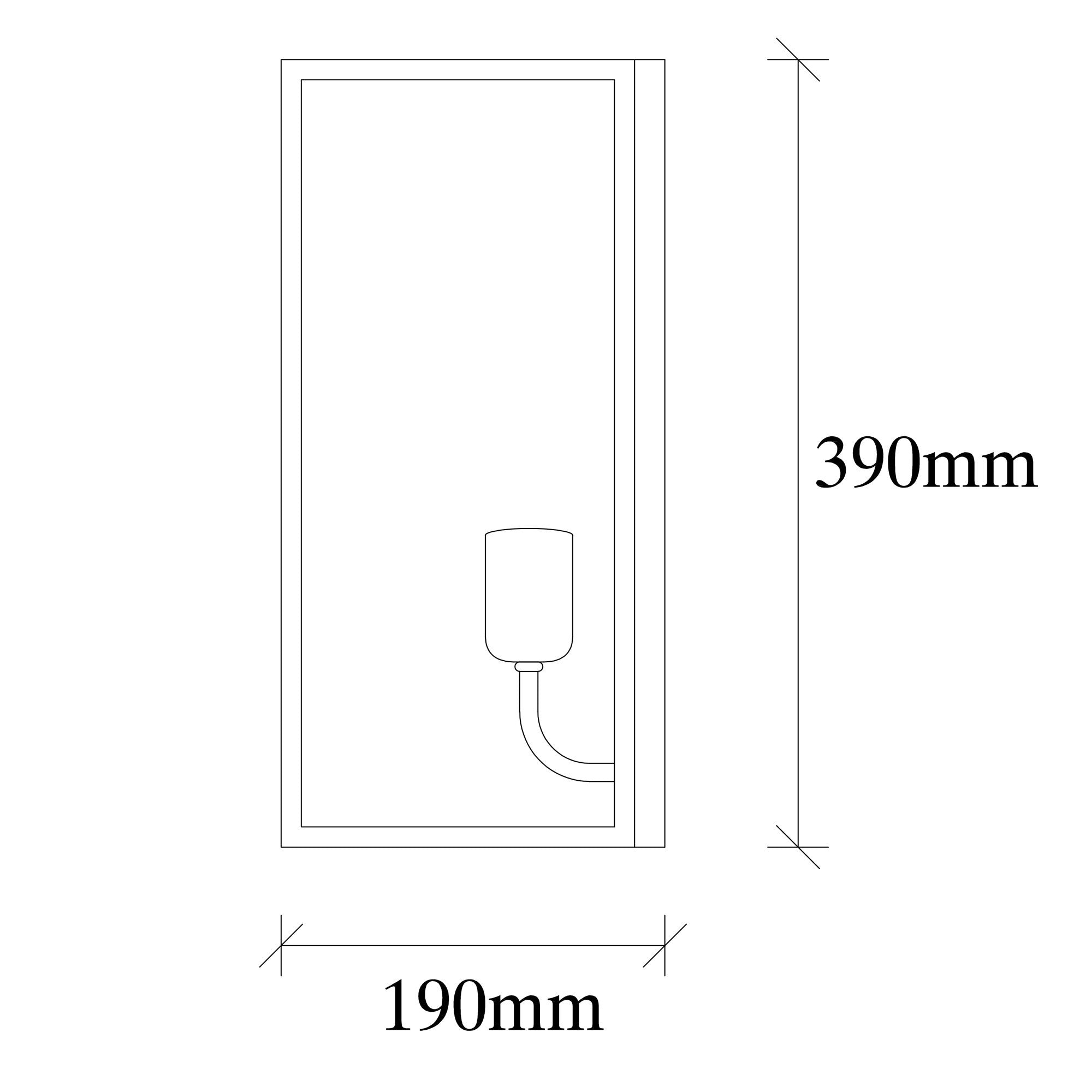 Candeeiro de Parede moderna, corpo de metal, 17 x 19 cm, altura 39 cm | Soquete E27 máx. 40 W, níquel e preto | Iluminação elegante para casa e escritório, classificação IP20
