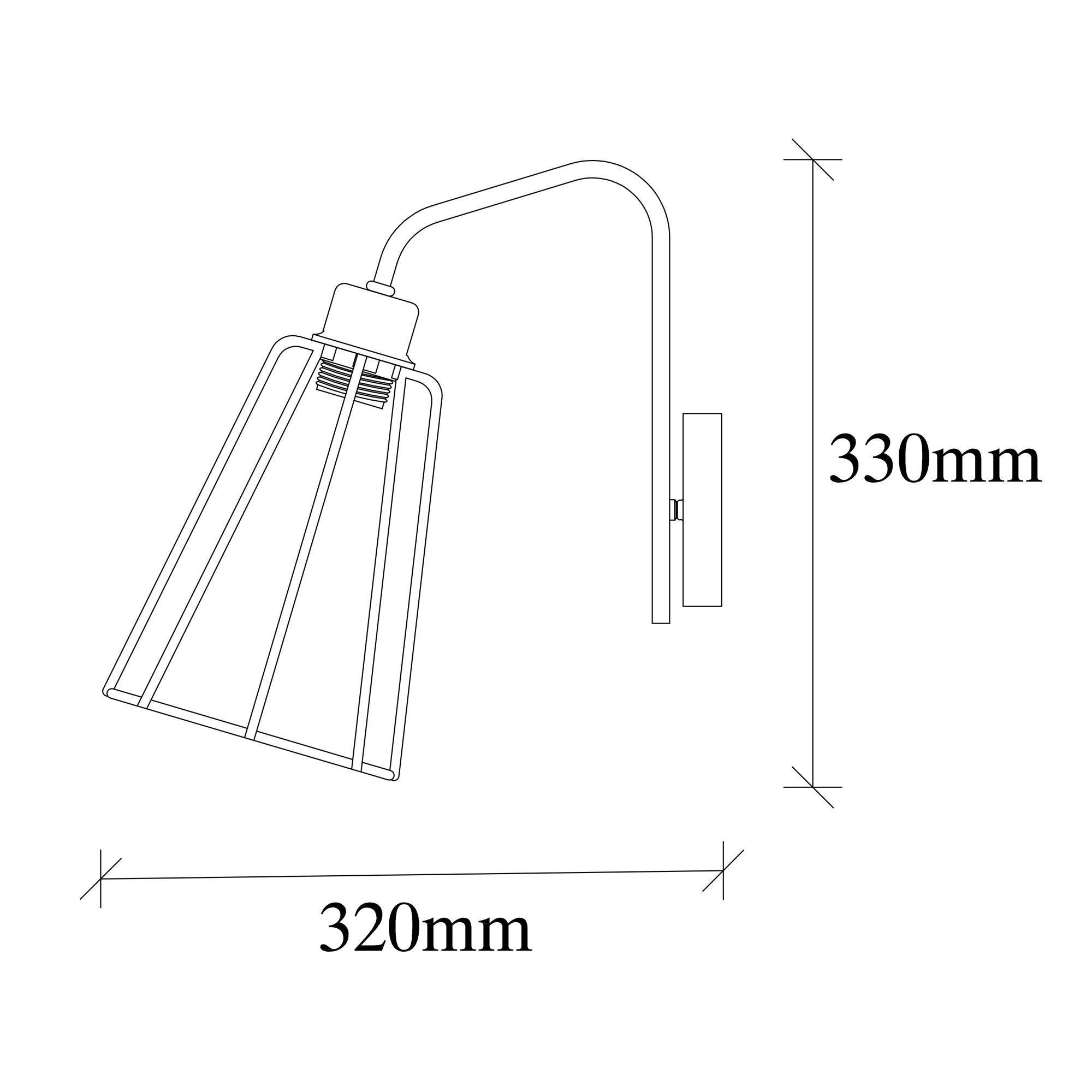 Candeeiro de Parede Moderna, Níquel e Preto, 15 x 32 cm, Altura 33 cm | Corpo de Metal, Soquete E27 Máx. 40 W, Design Elegante para Decoração de Casa e Escritório