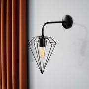 Candeeiro de Parede preta moderna, corpo de metal, 20 x 37 cm, altura 43 cm | Soquete E27, máx. 40 W, IP20 | Design industrial elegante para casa e escritório