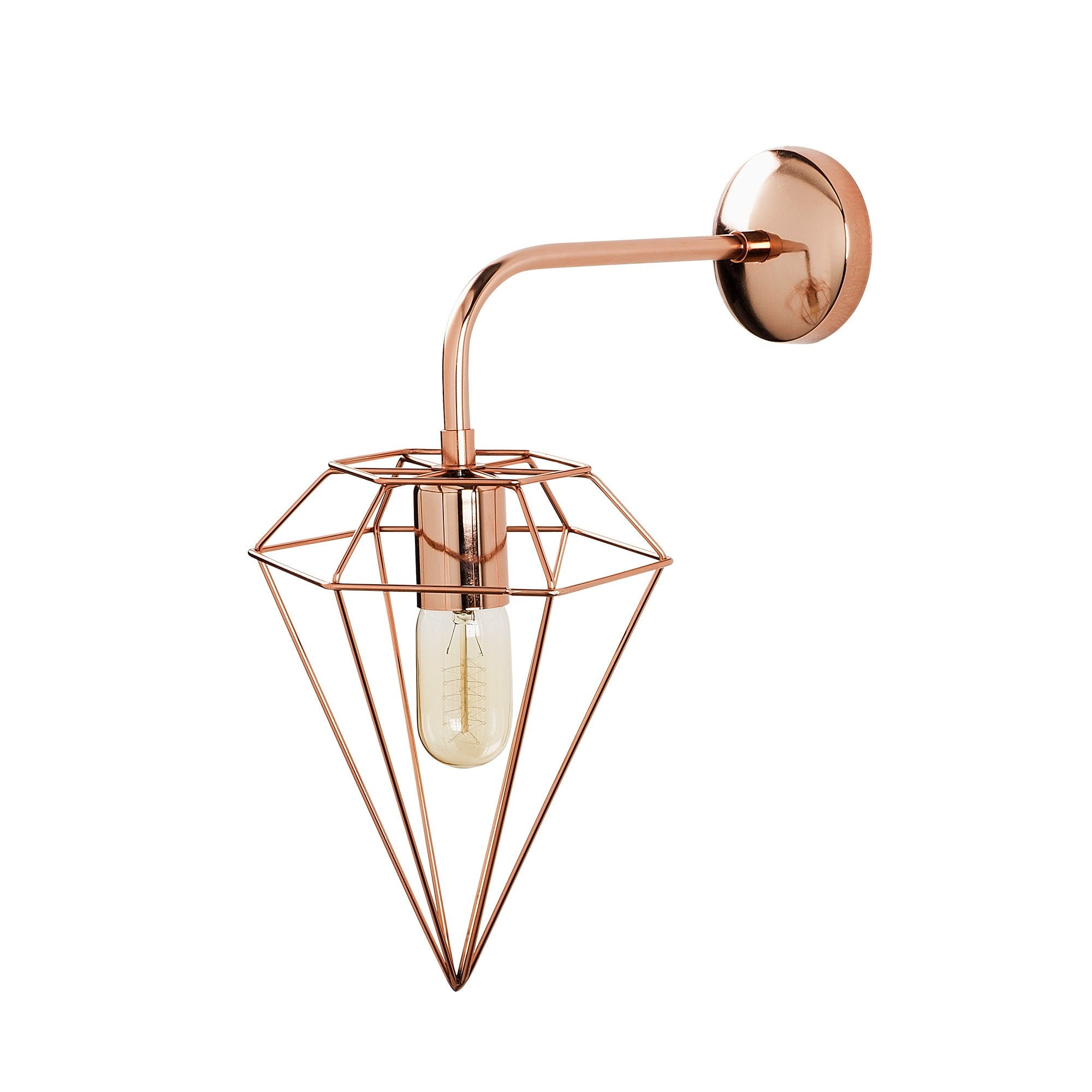 Candeeiro de Parede Moderna em Cobre, Corpo em Metal, 20 x 37 cm, Altura 43 cm, Soquete E27, IP20 | Iluminação Elegante e Funcional para Decoração de Casa e Escritório