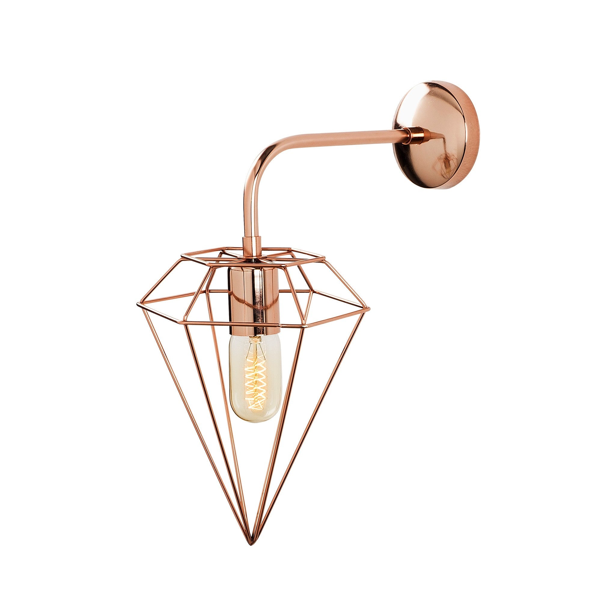 Candeeiro de Parede Moderna em Cobre, Corpo em Metal, 20 x 37 cm, Altura 43 cm, Soquete E27, IP20 | Iluminação Elegante e Funcional para Decoração de Casa e Escritório