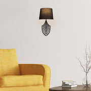 Candeeiro de Parede preta moderna, corpo de metal, 15 x 28 cm, altura 52 cm | Soquete E27, máx. 40 W, design elegante para casa e escritório | Classificação IP20