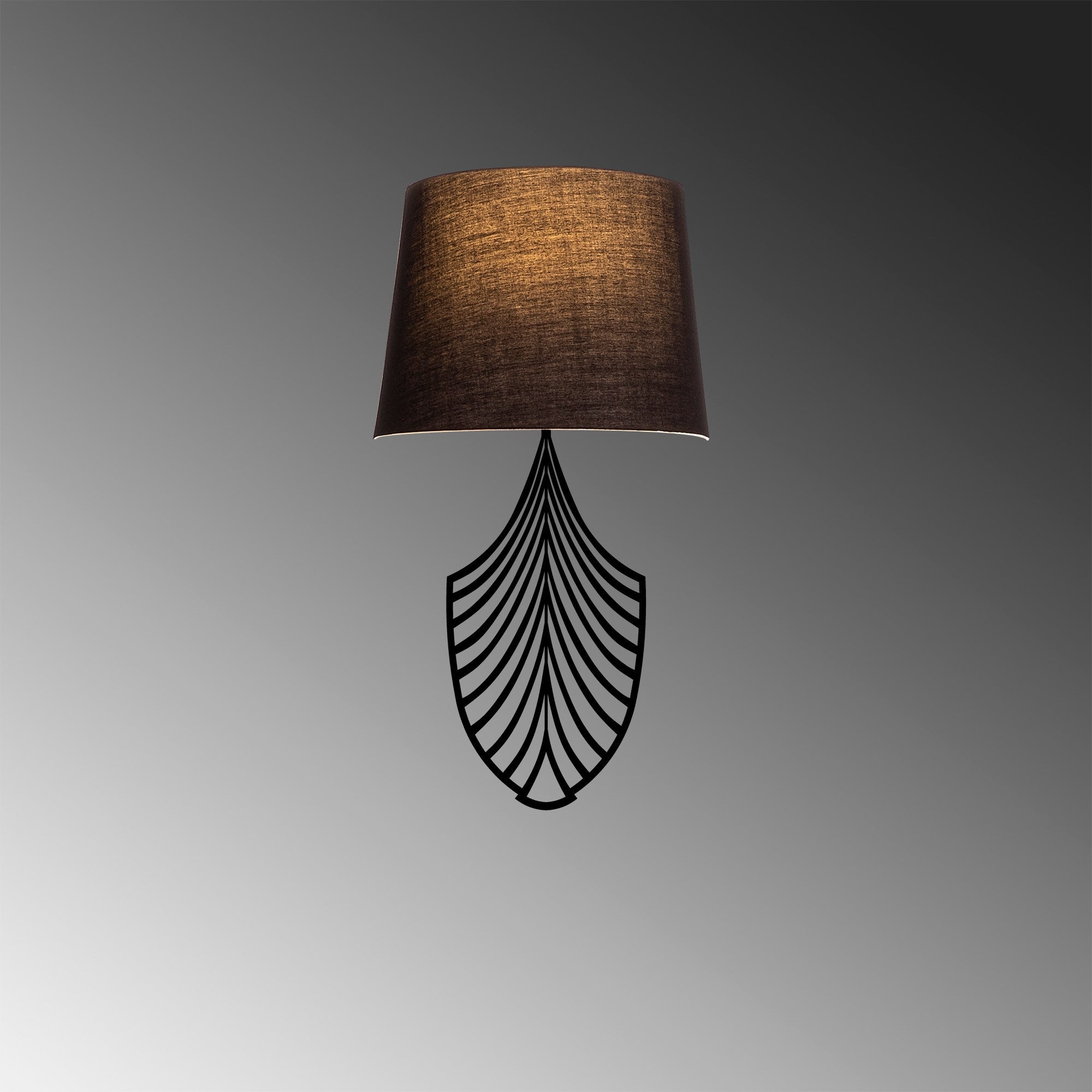 Candeeiro de Parede preta moderna, corpo de metal, 15 x 28 cm, altura 52 cm | Soquete E27, máx. 40 W, design elegante para casa e escritório | Classificação IP20