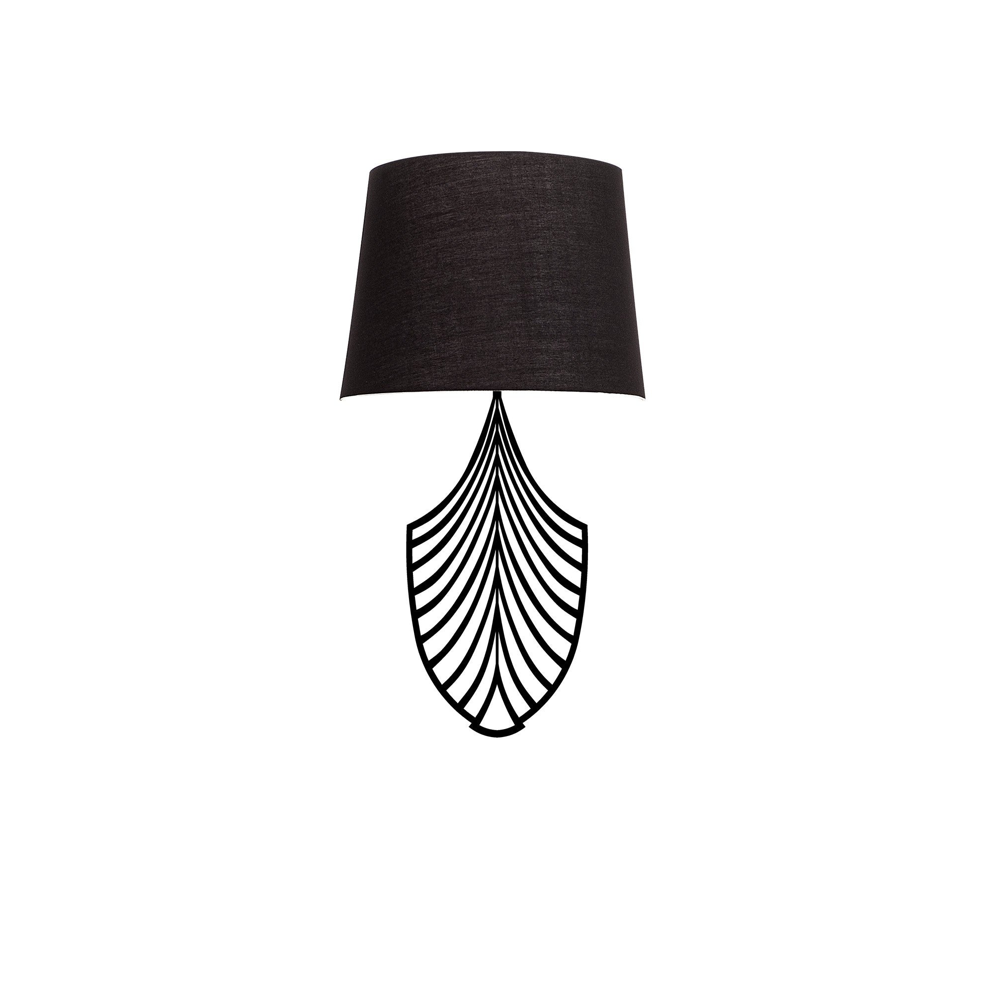 Candeeiro de Parede preta moderna, corpo de metal, 15 x 28 cm, altura 52 cm | Soquete E27, máx. 40 W, design elegante para casa e escritório | Classificação IP20