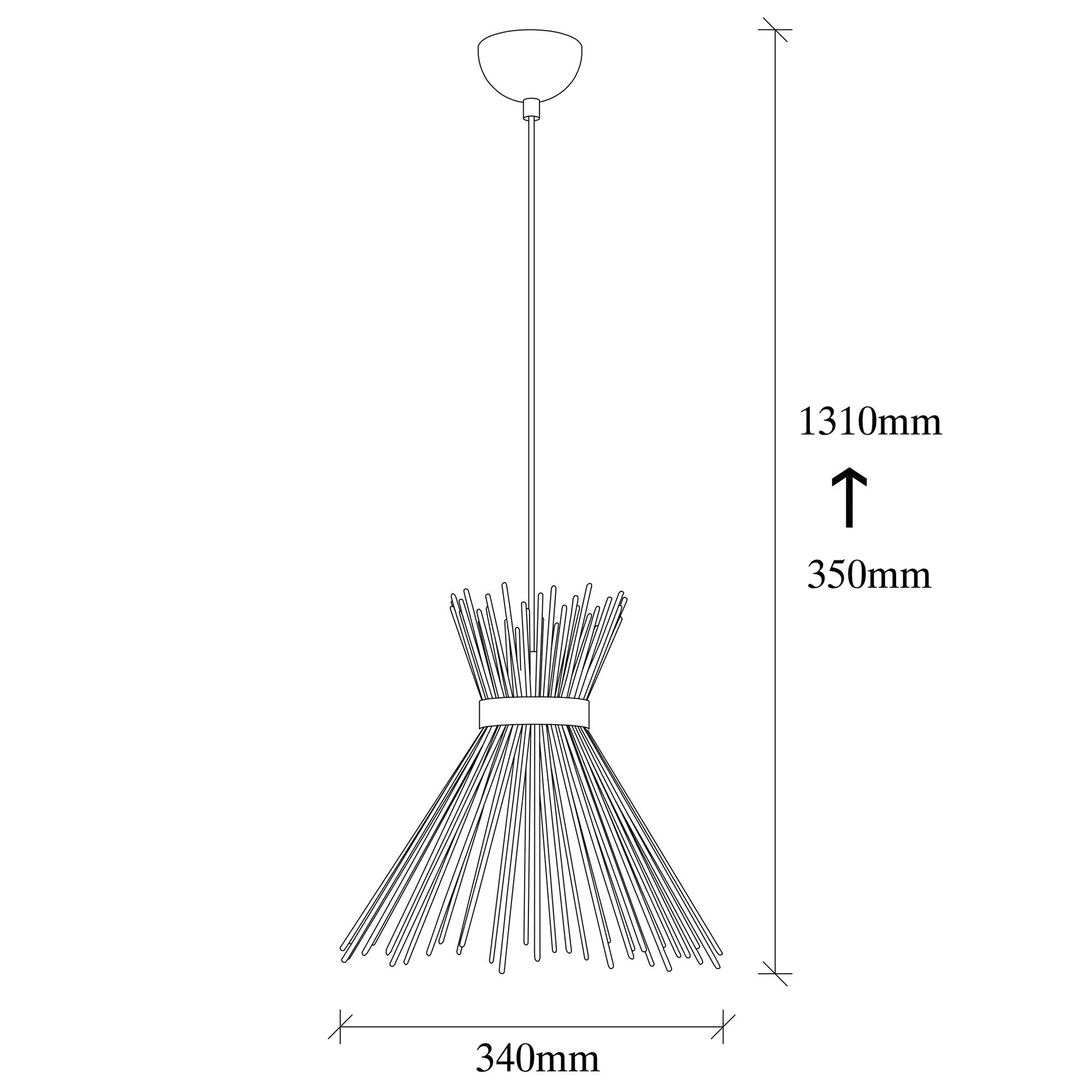 Candeeiro de Teto – 34 cm de Diâmetro – Preto – Ferro