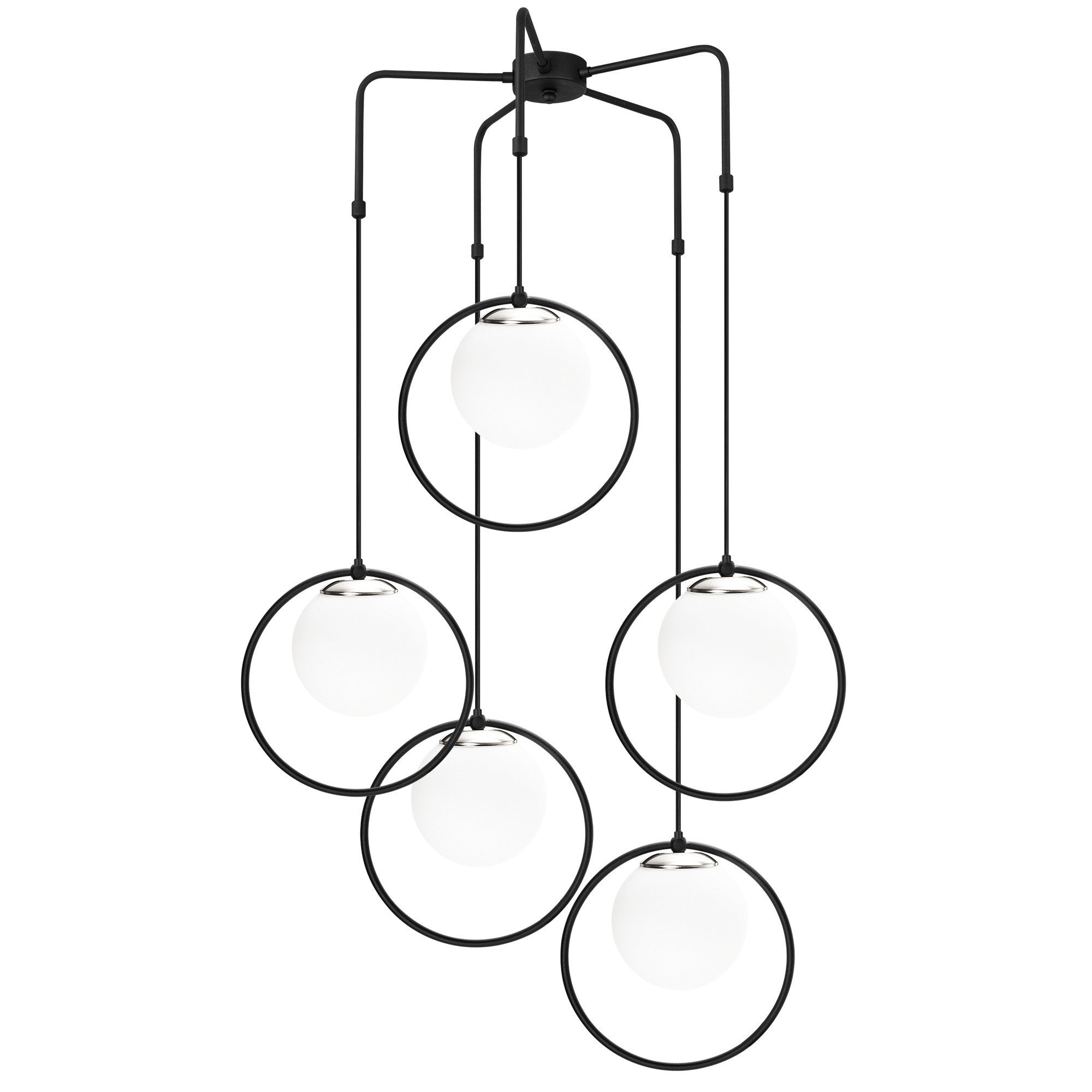 Candeeiro de Teto Industrial Moderno – 74 cm de Diâmetro – Preto e Branco – Ferro