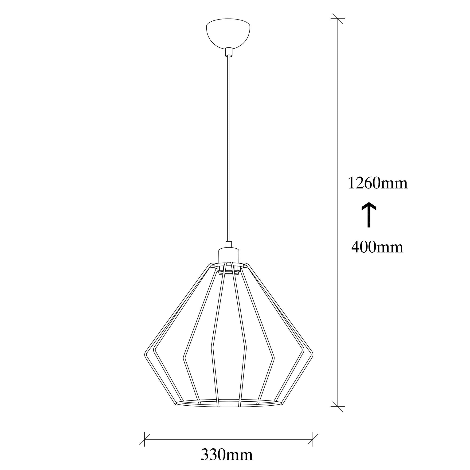 Candeeiro de Teto – 33 cm de Diâmetro – Preto – Metal