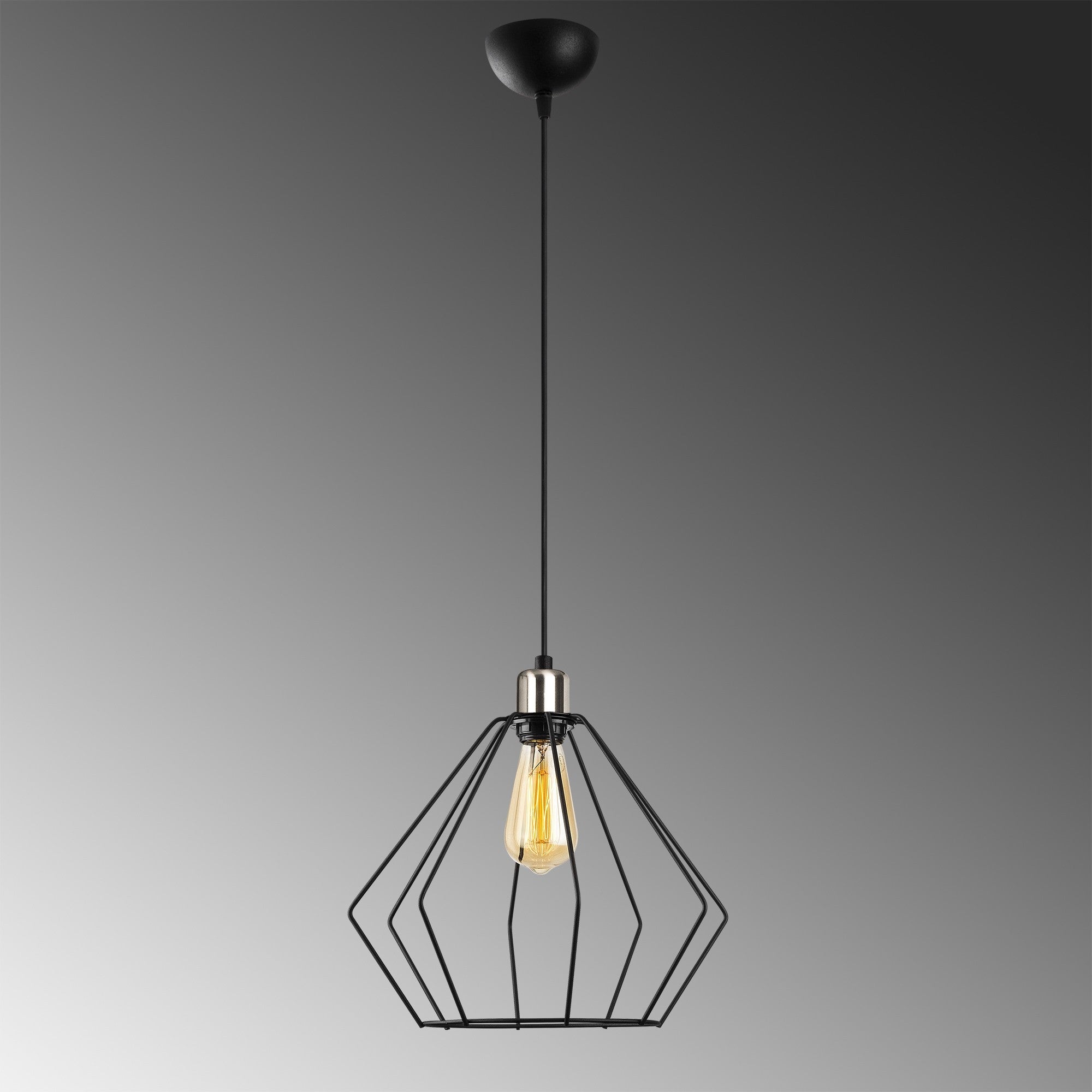 Candeeiro de Teto – 33 cm de Diâmetro – Preto – Metal