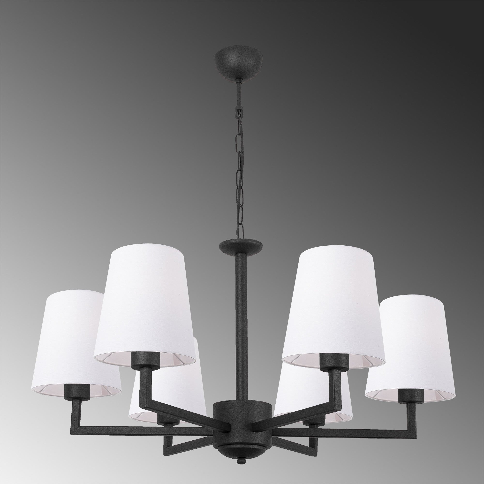Candeeiro de Teto Moderno – 80 cm de Diâmetro – Preto e Branco – Metal