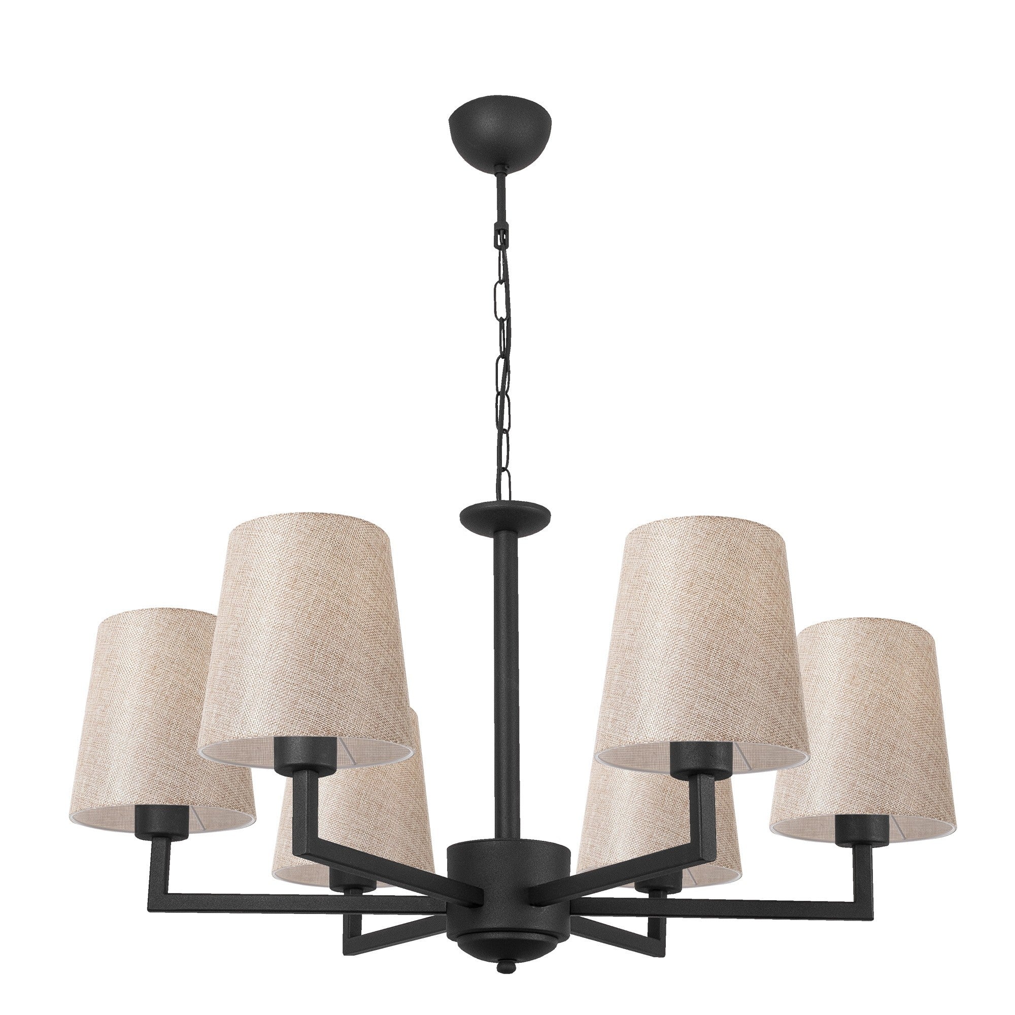 Candeeiro de Teto – 80 cm de Diâmetro – Preto e Creme – Metal