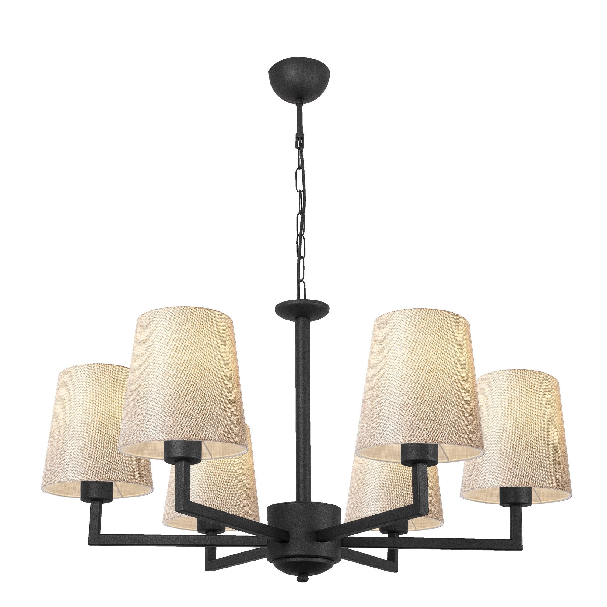 Candeeiro de Teto – 80 cm de Diâmetro – Preto e Creme – Metal