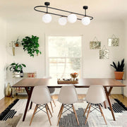 Candeeiro de Teto – 124 x 40 cm – Preto e Branco – Ferro