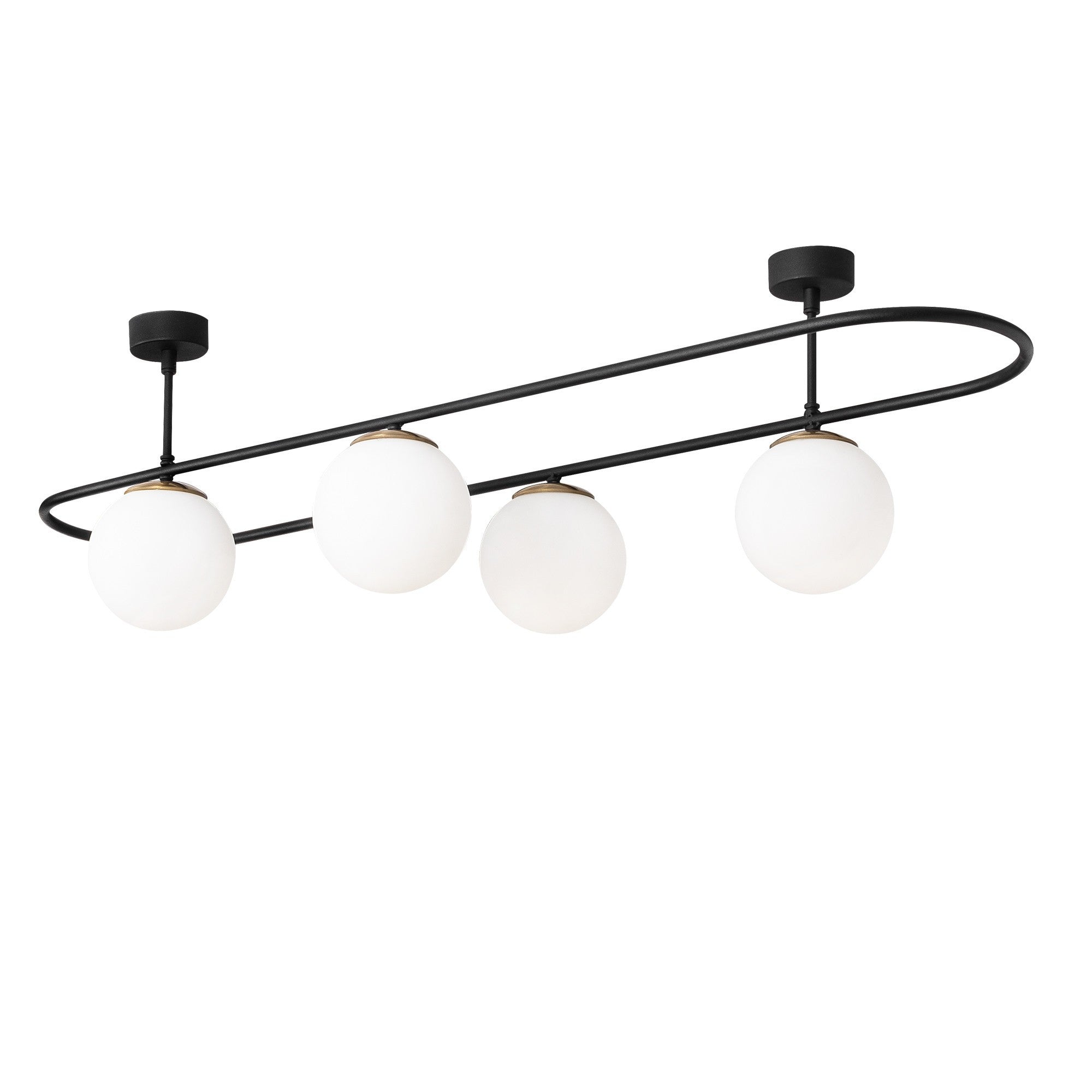 Candeeiro de Teto – 124 x 40 cm – Preto e Branco – Ferro