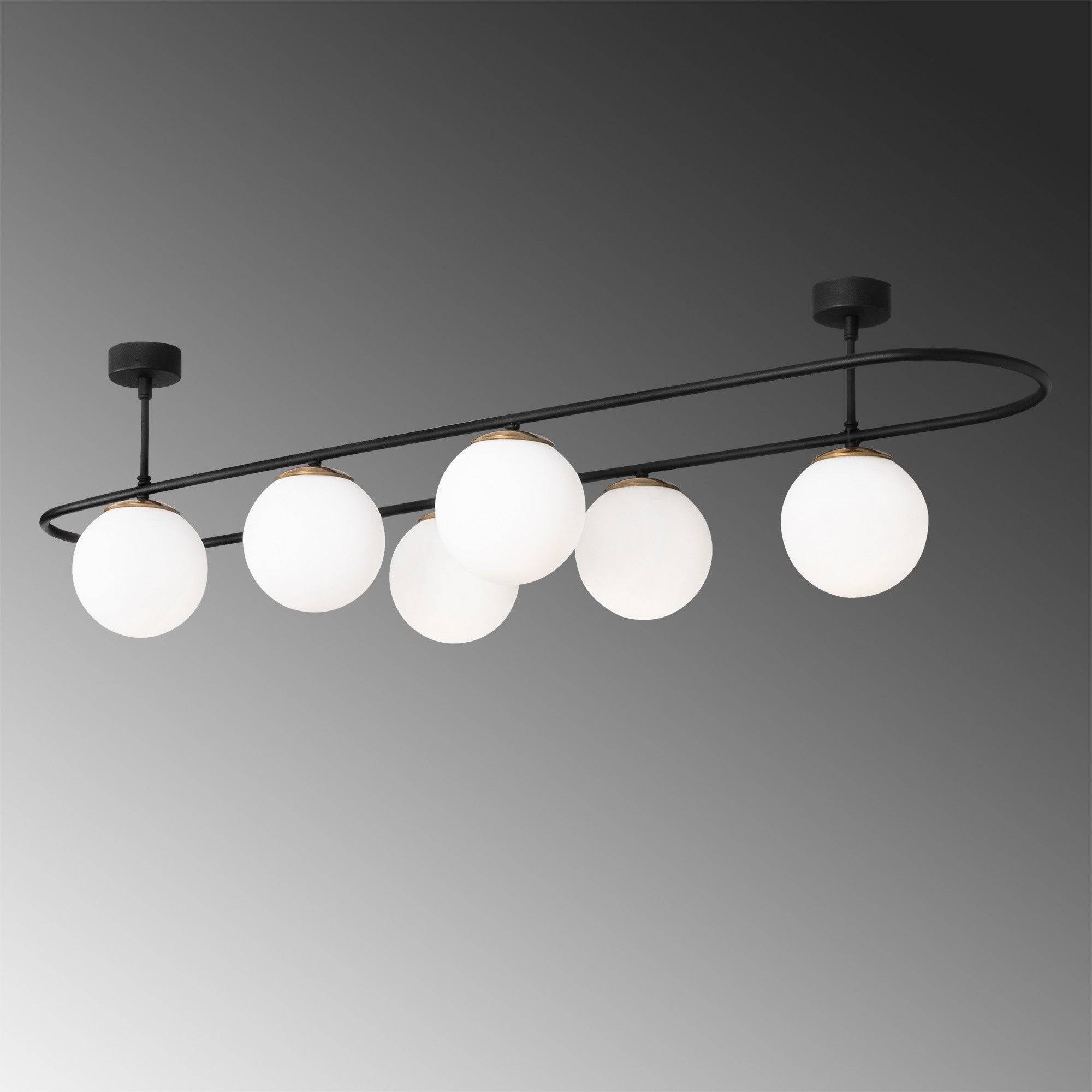 Candeeiro de Teto Industrial Moderno – 124 x 40 cm – Preto e Branco – Metal