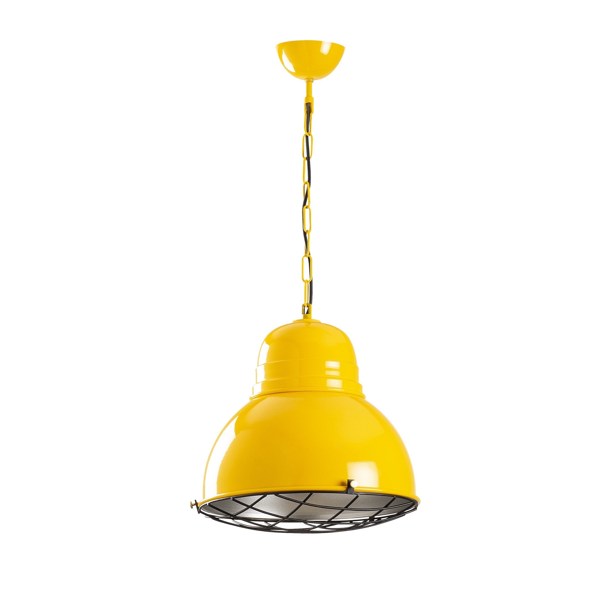 Candeeiro de Teto moderno – 31 cm de diâmetro – amarelo e dourado – ferro