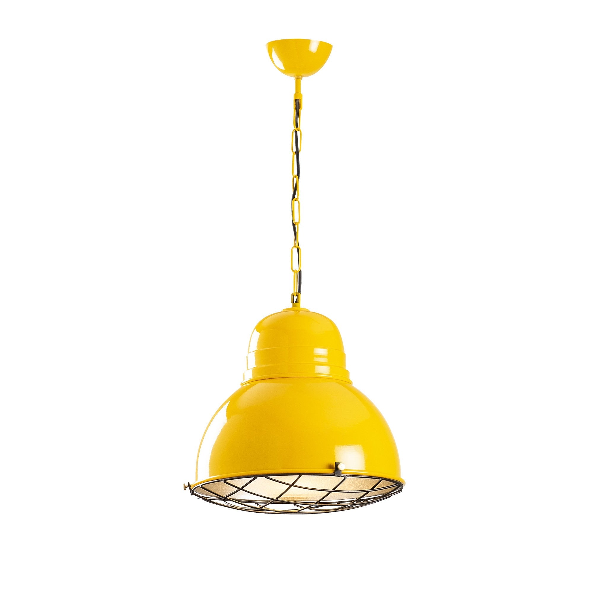 Candeeiro de Teto moderno – 31 cm de diâmetro – amarelo e dourado – ferro