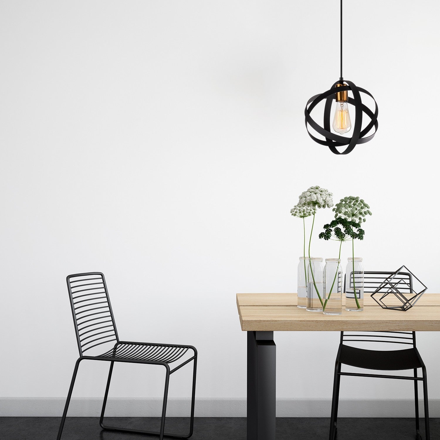 Candeeiro de Teto – 25 cm de diâmetro – preto e antigo – metal