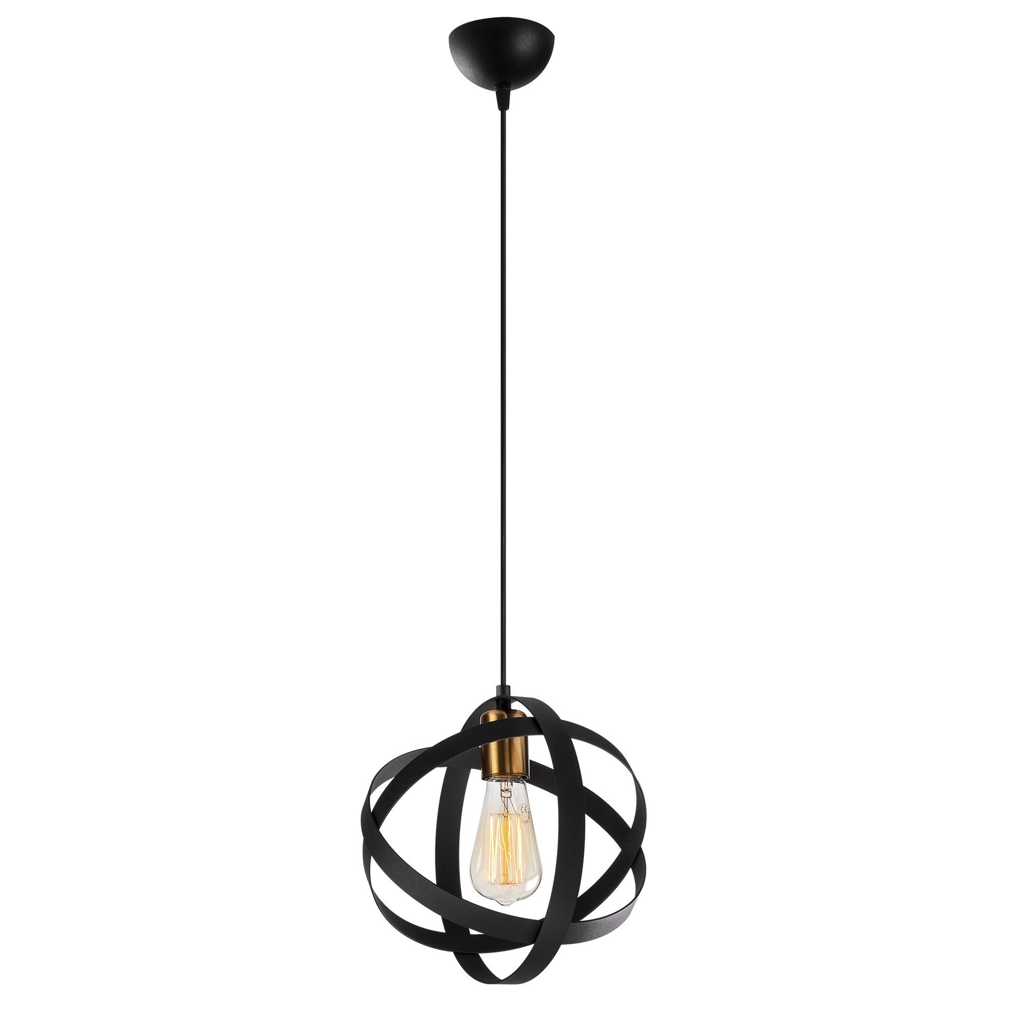 Candeeiro de Teto – 25 cm de diâmetro – preto e antigo – metal