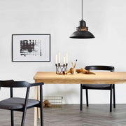 Candeeiro de Teto – 34 cm de diâmetro – Preto e dourado – Metálico