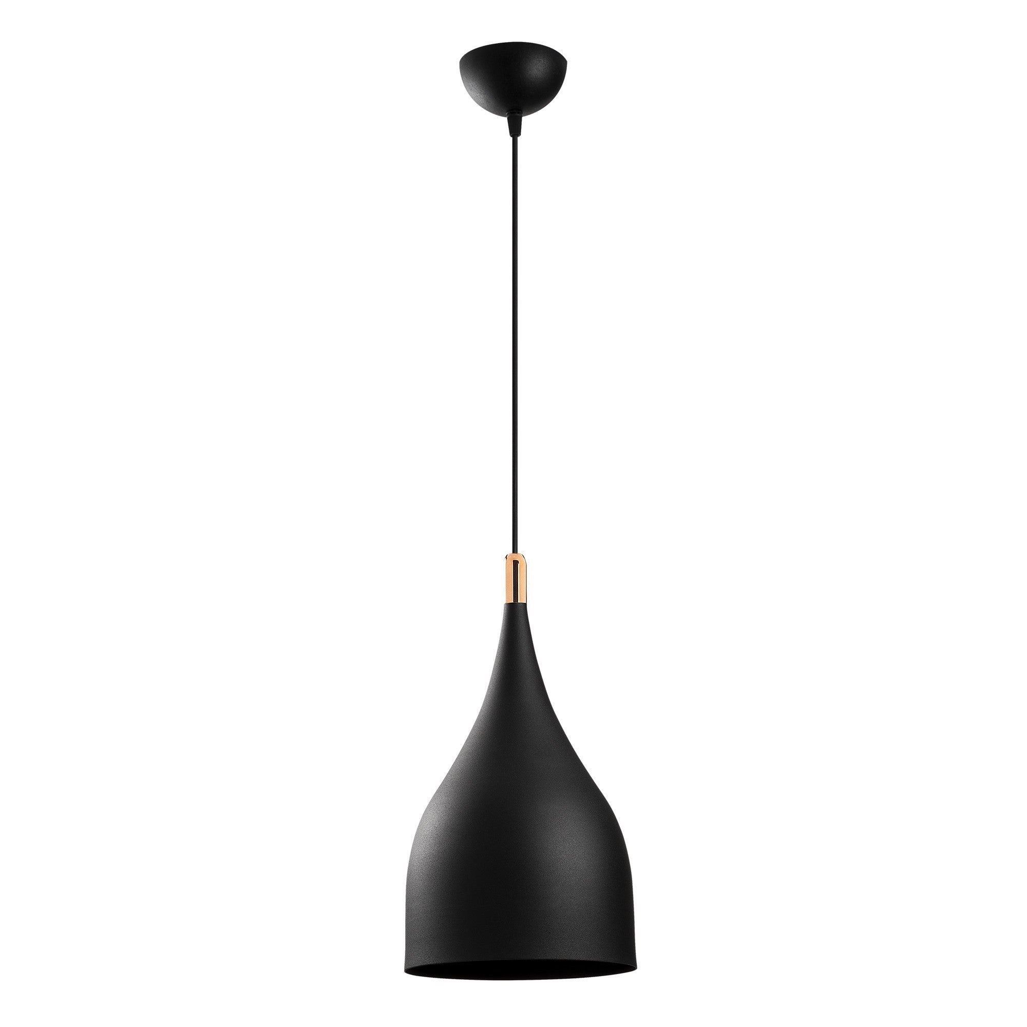 Candeeiro de Teto elegante – 25 cm de diâmetro – Preto e dourado – Metal