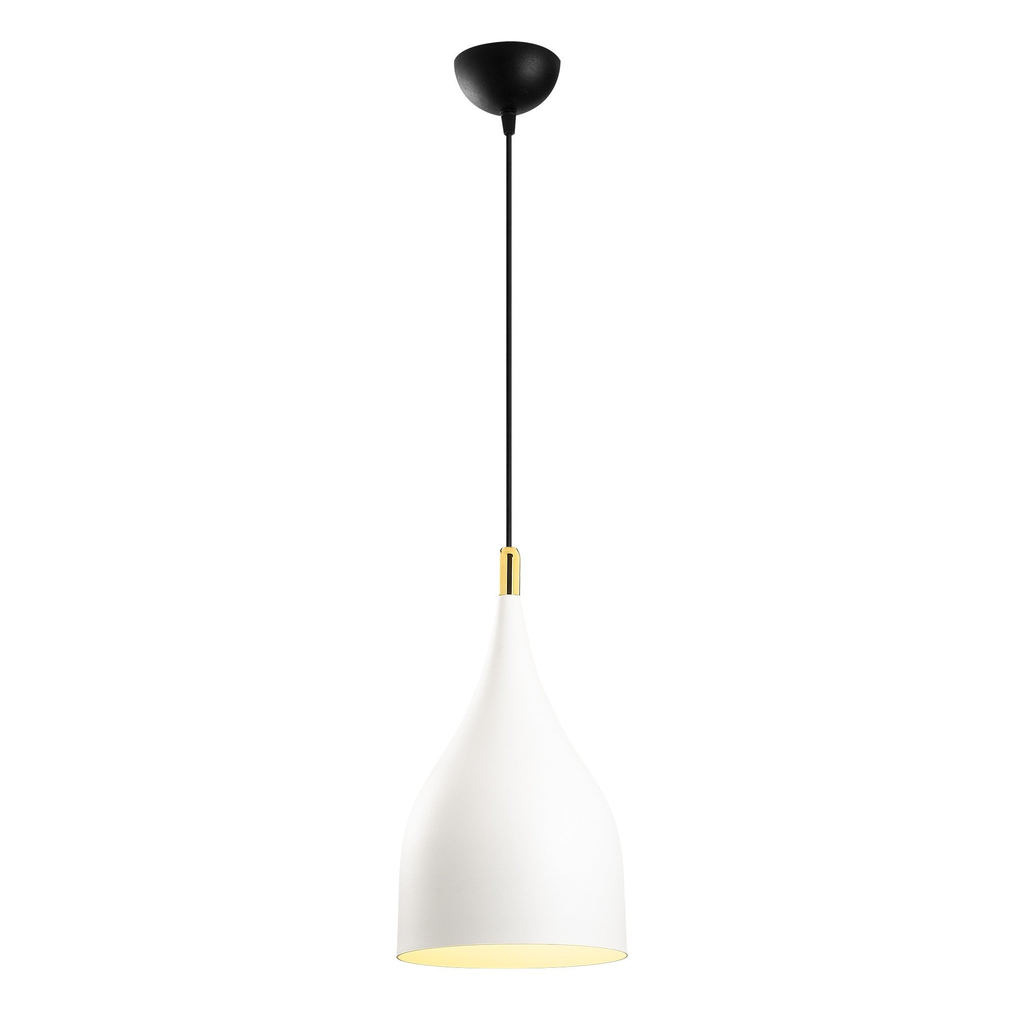Candeeiro de Teto – 137 cm x 25 cm – Preto e Branco – Metal